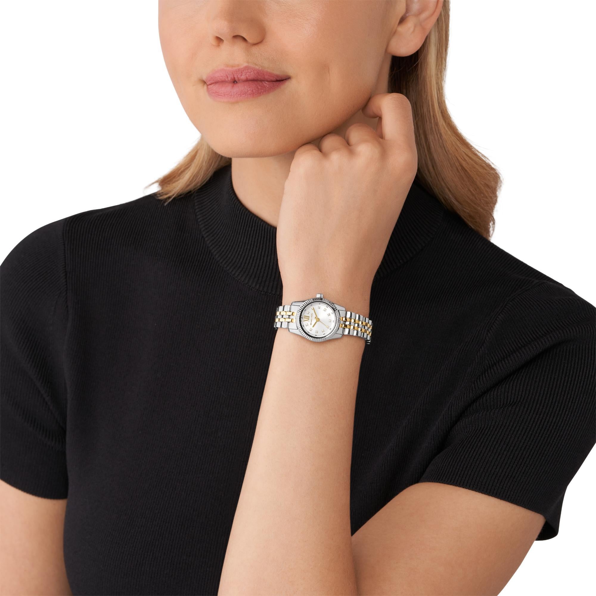 Michael Kors Lexington Two-Tone Stainless Steel White Dial Women's Watch MK4740