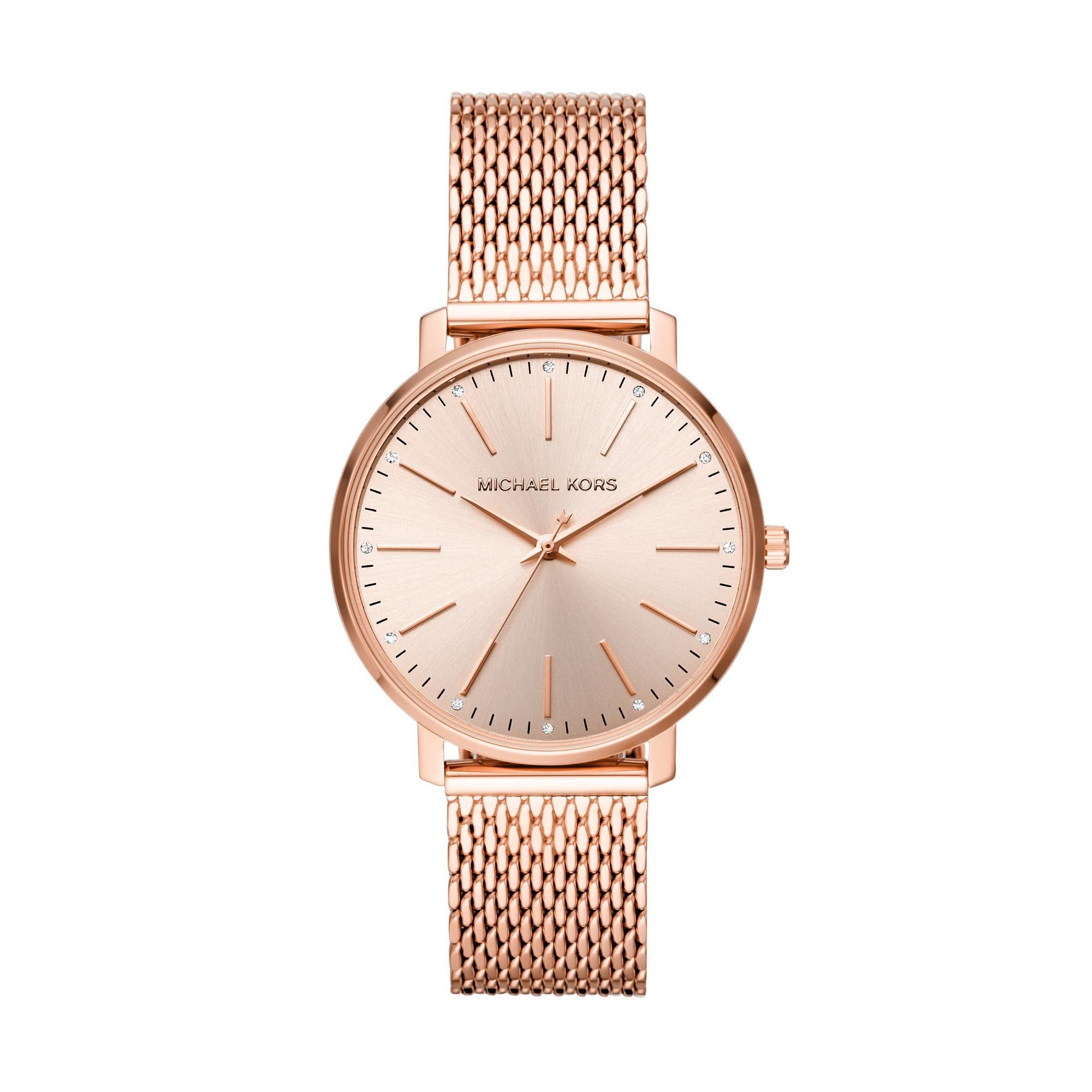 Michael Kors Pyper Rose Gold-Tone Stainless Steel Rose Gold Dial Women's Watch MK4340
