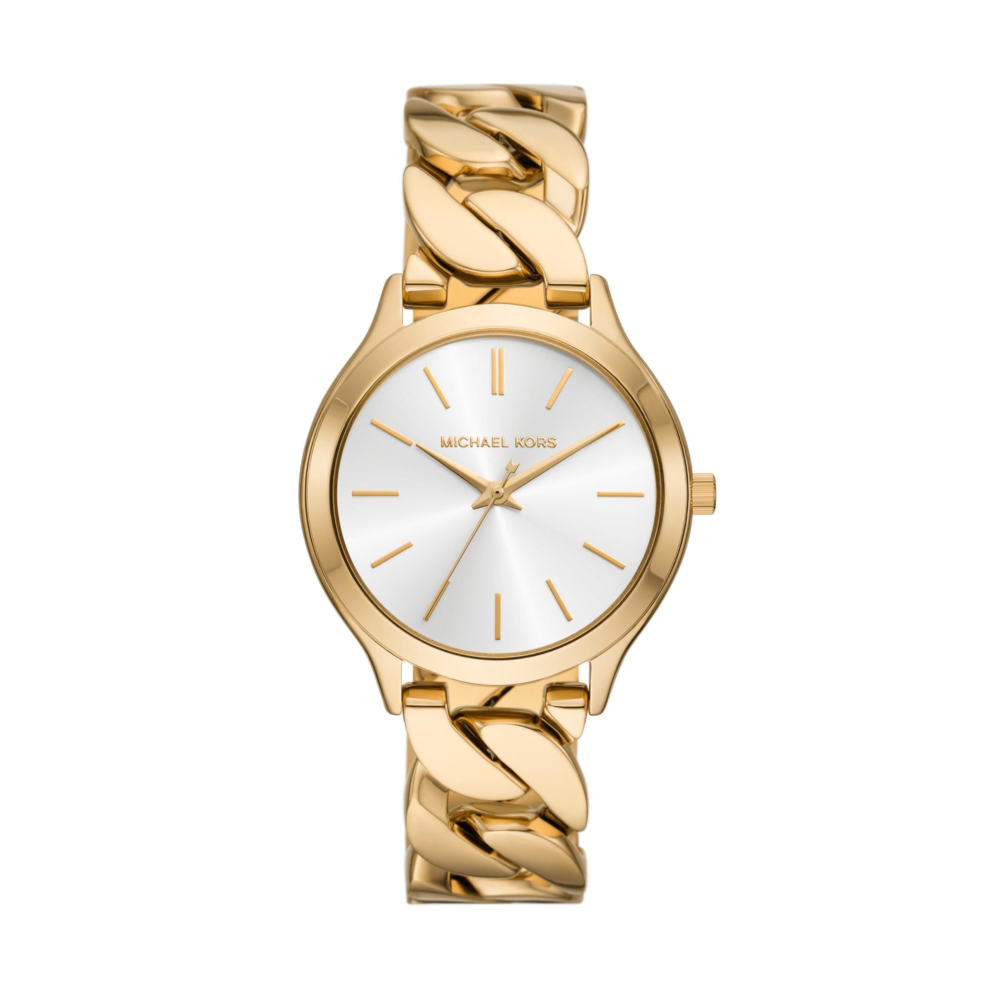 Michael Kors Runway Gold-Tone Stainless Steel White Dial Women's Watch MK7472