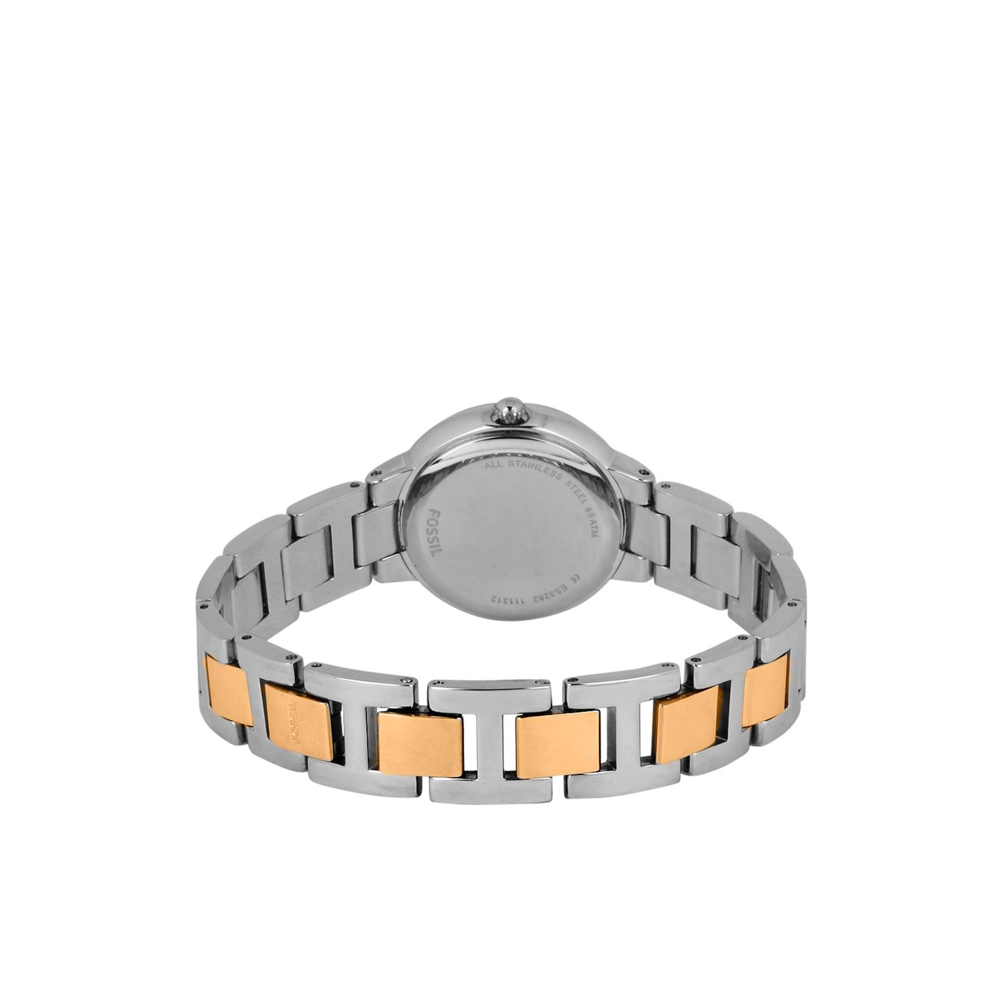 Fossil Virginia Two-Tone Stainless Steel Rose Gold Dial Women's Watch ES3405