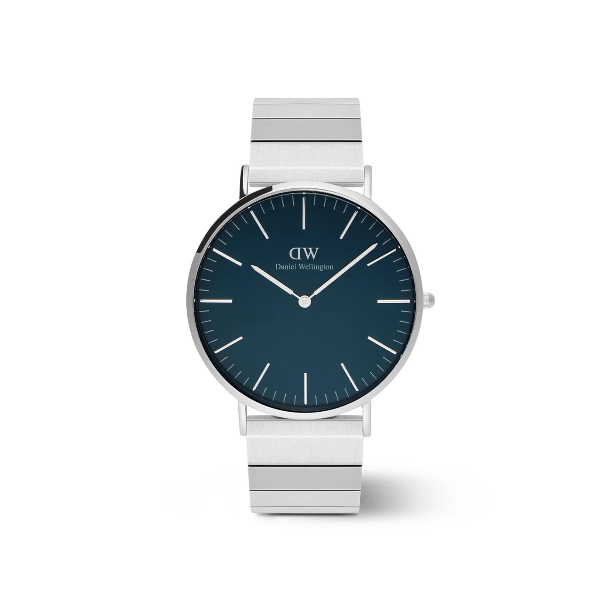Daniel Wellington Classic Piano Link Arctic Blue Dial Stainless Steel Strap Men’s Watch DW00100776