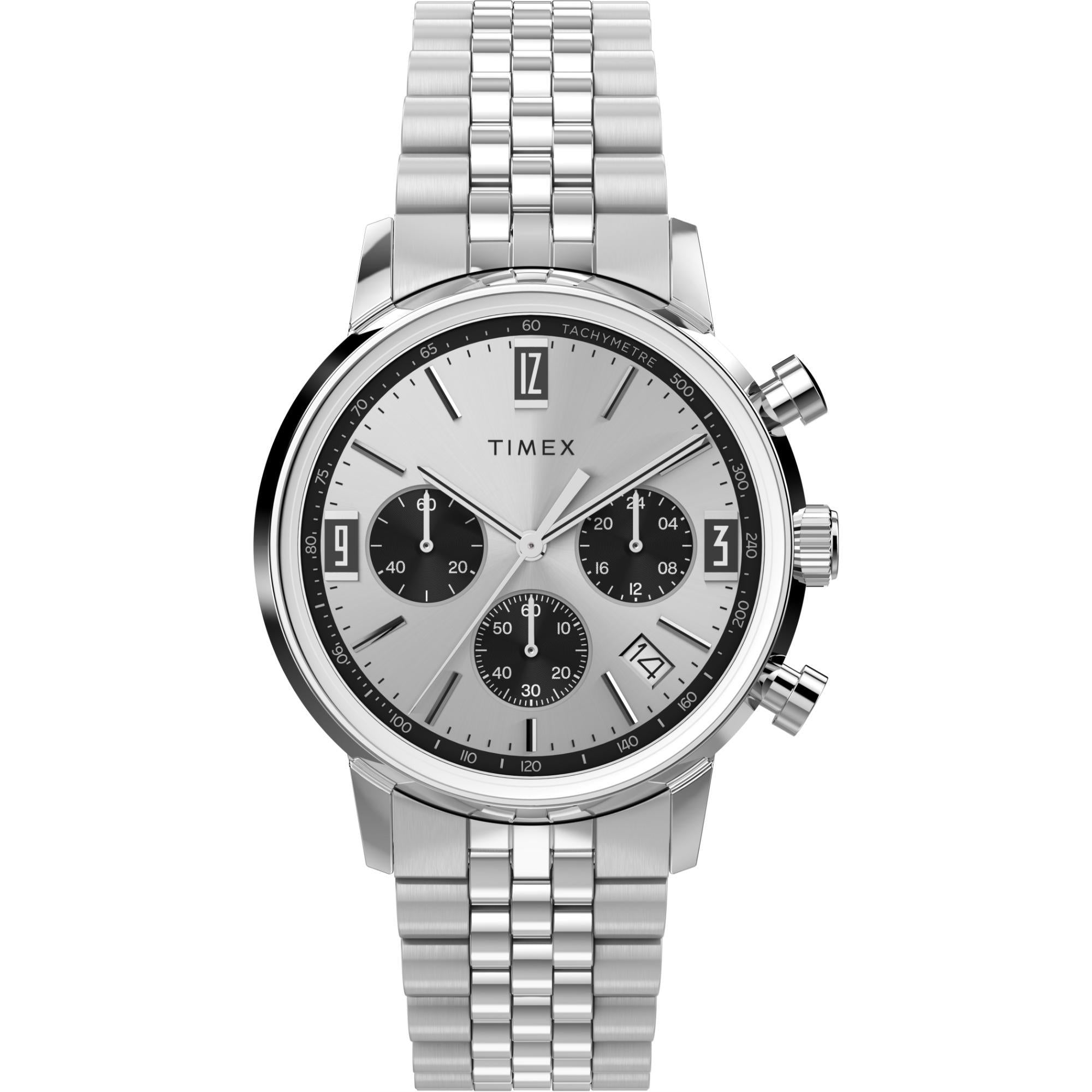 Timex Marlin Quartz Chronograph Silver Dial Stainless Steel Bracelet Men’s Watch TW2W10400