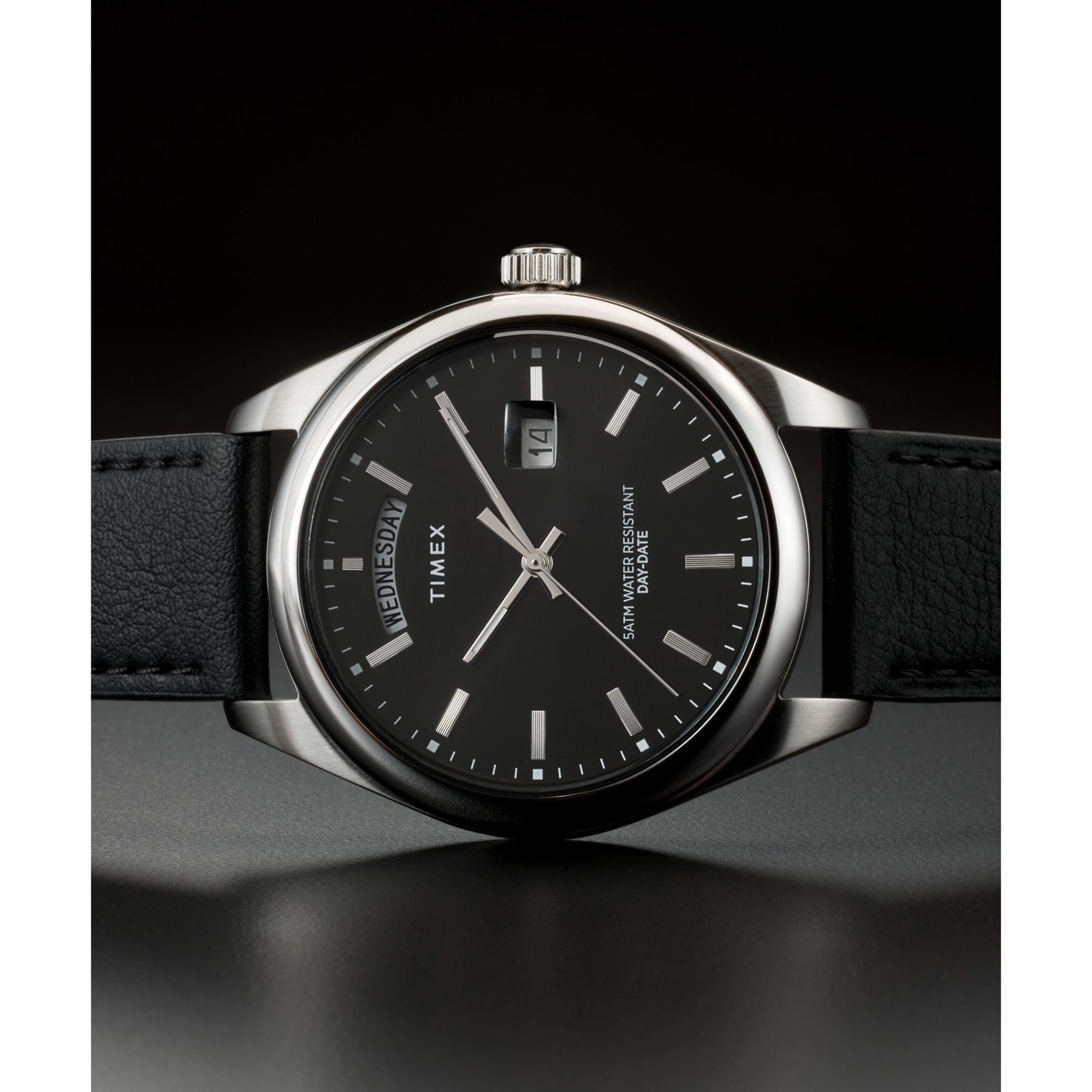 Timex Legacy Black Dial Vegan Leather Strap Men’s Watch TW2W57400