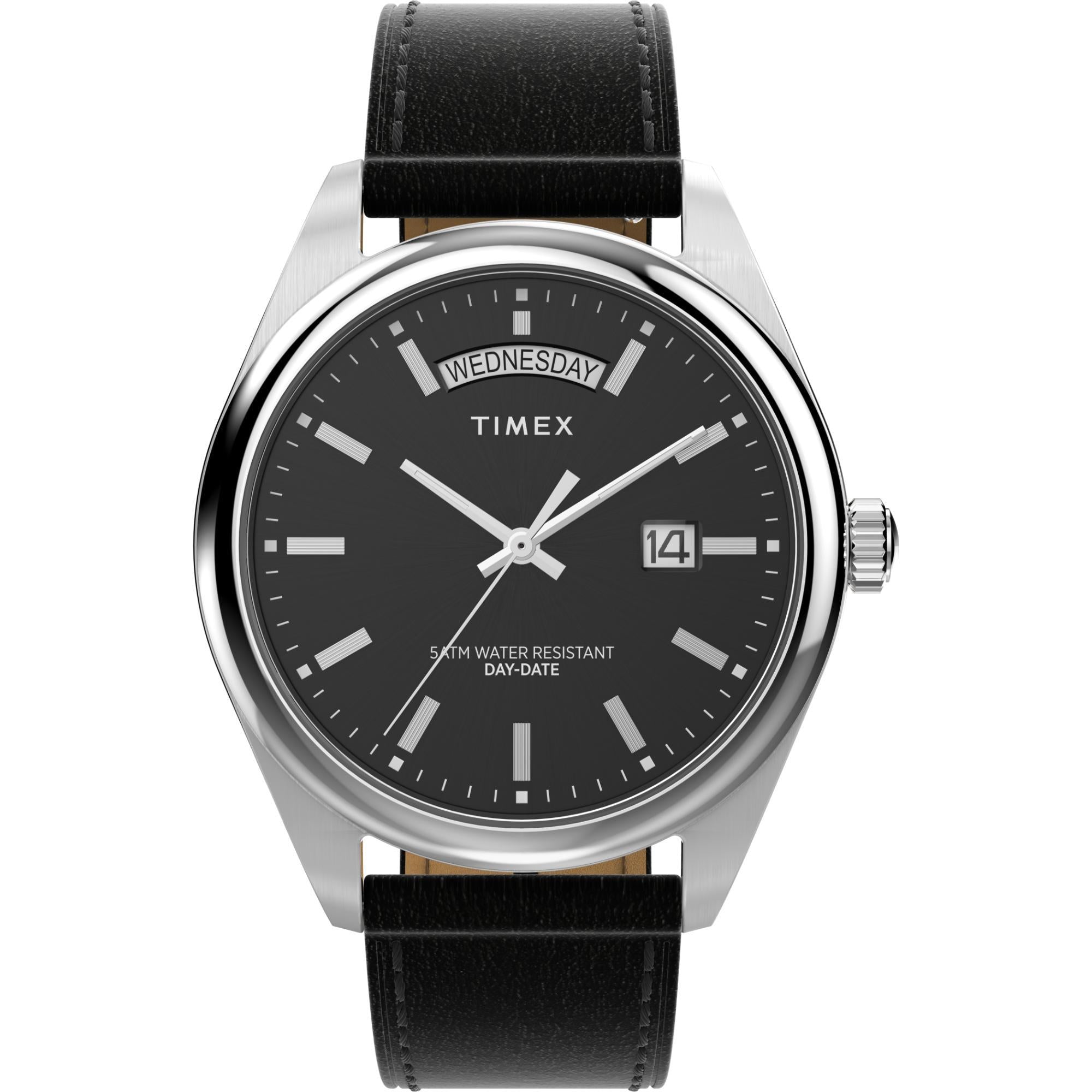 Timex Legacy Black Dial Vegan Leather Strap Men’s Watch TW2W57400