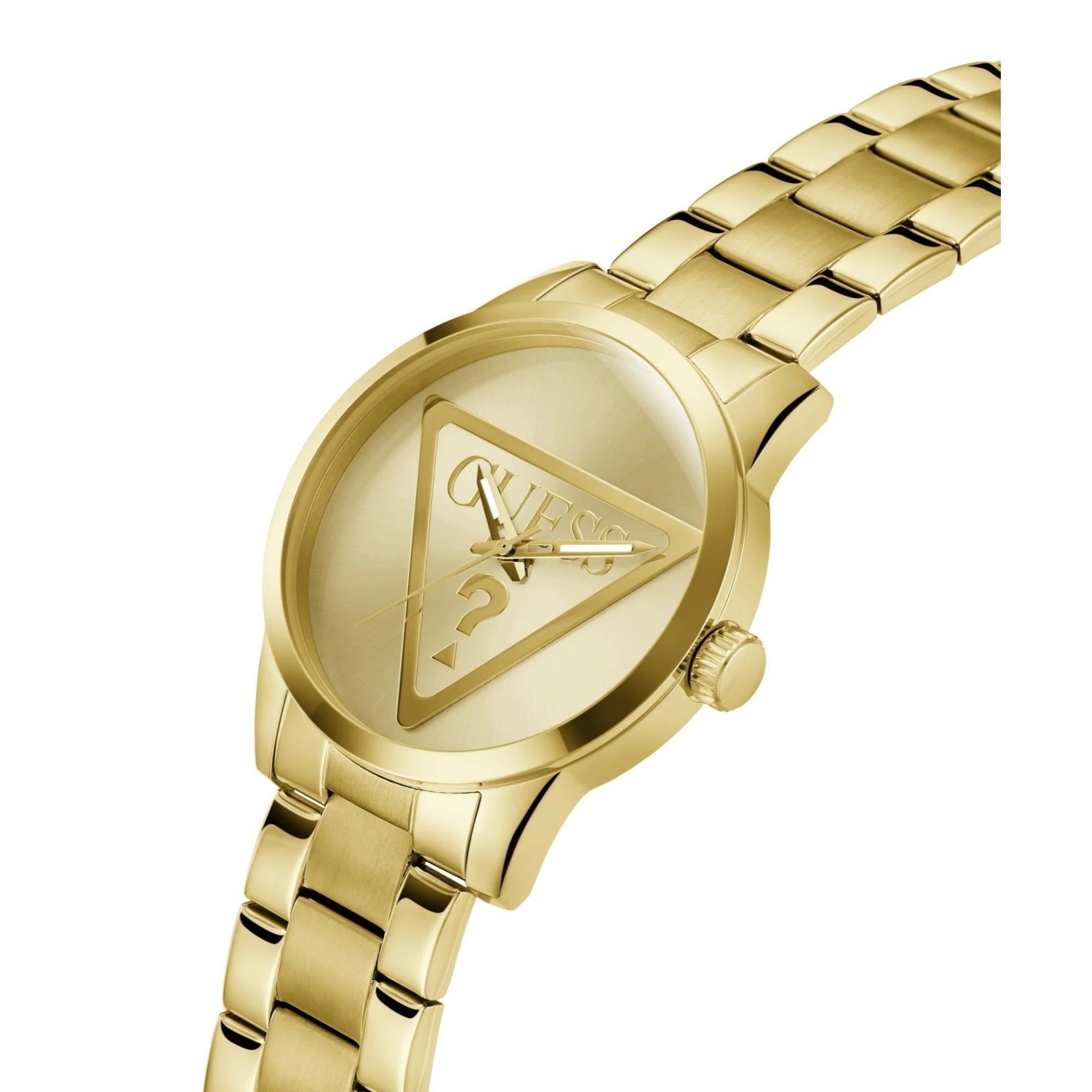 GUESS Gold Tone Analog Champagne Dial Men's Watch GW0782G1