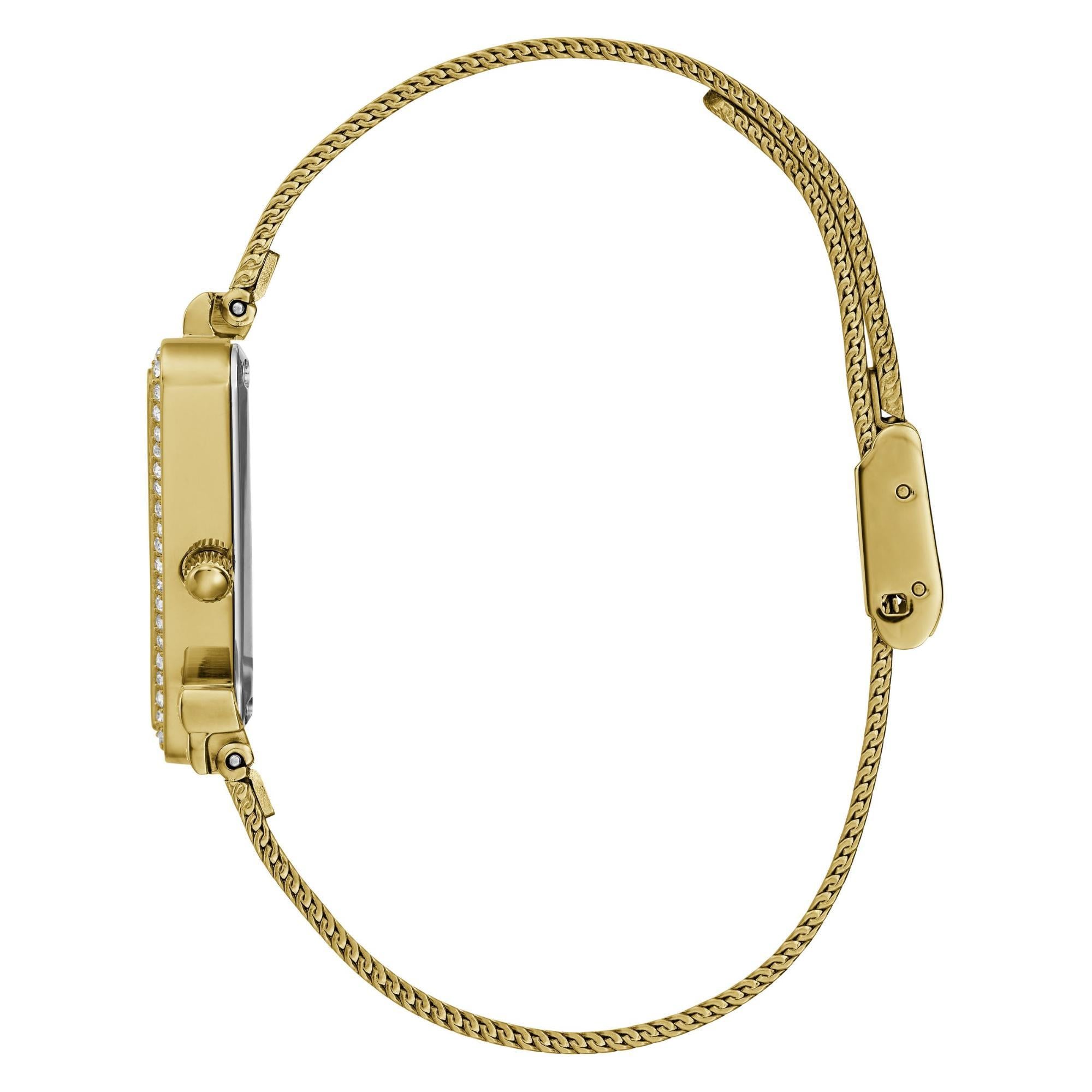 GUESS Ladies Gold Tone Analog Champagne Dial Watch with Stainless Steel Strap GW0508L2