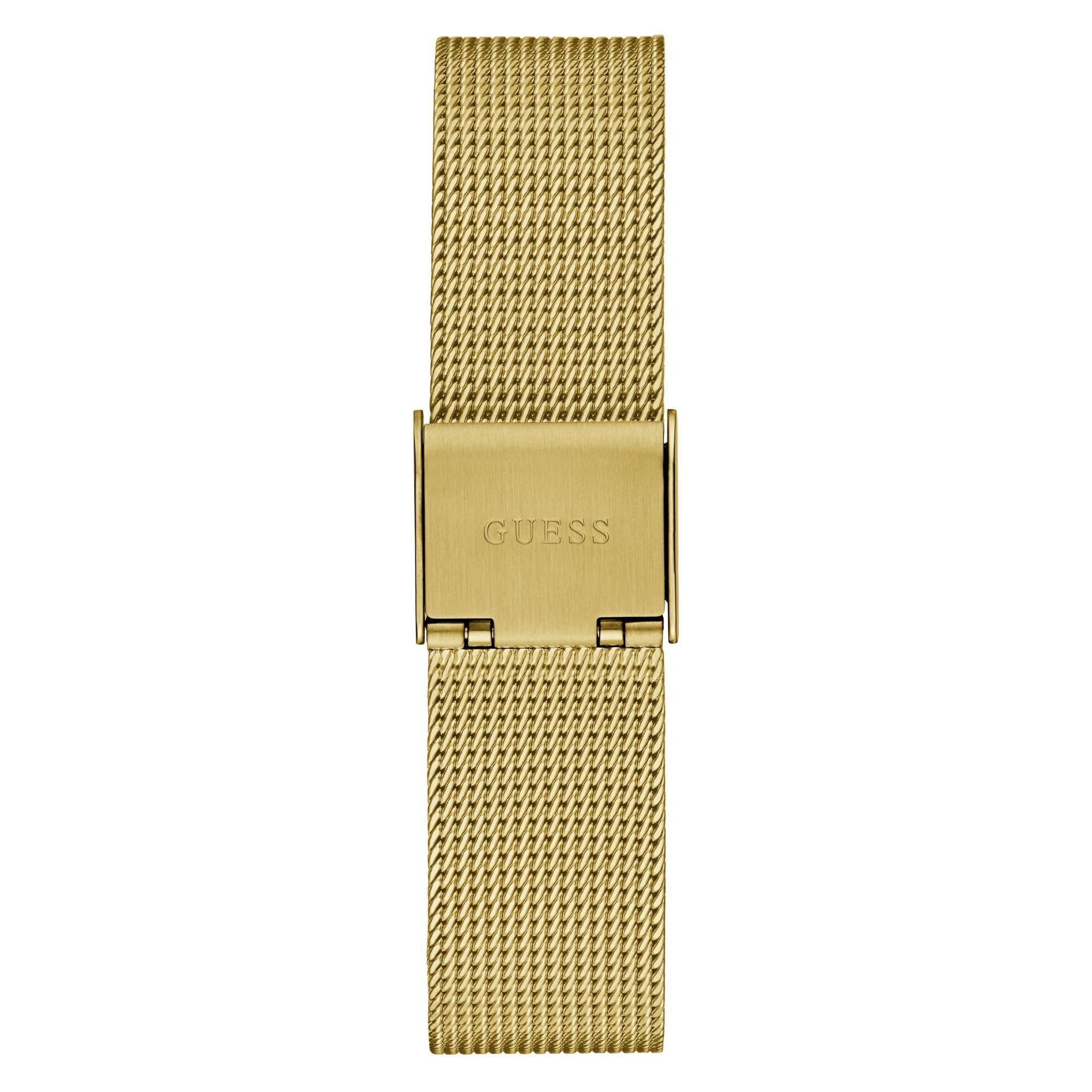 GUESS Ladies Gold Tone Analog Champagne Dial Watch with Stainless Steel Strap GW0508L2