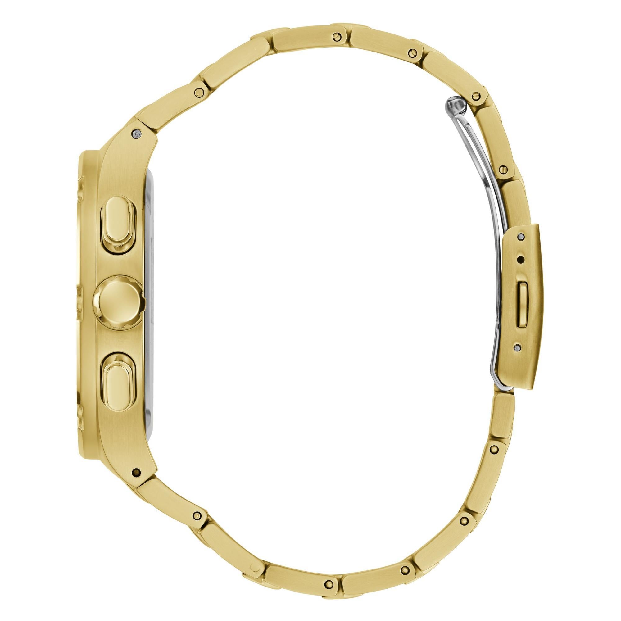 GUESS Gold Tone Multi-Function Black Dial Men's Watch GW0572G2