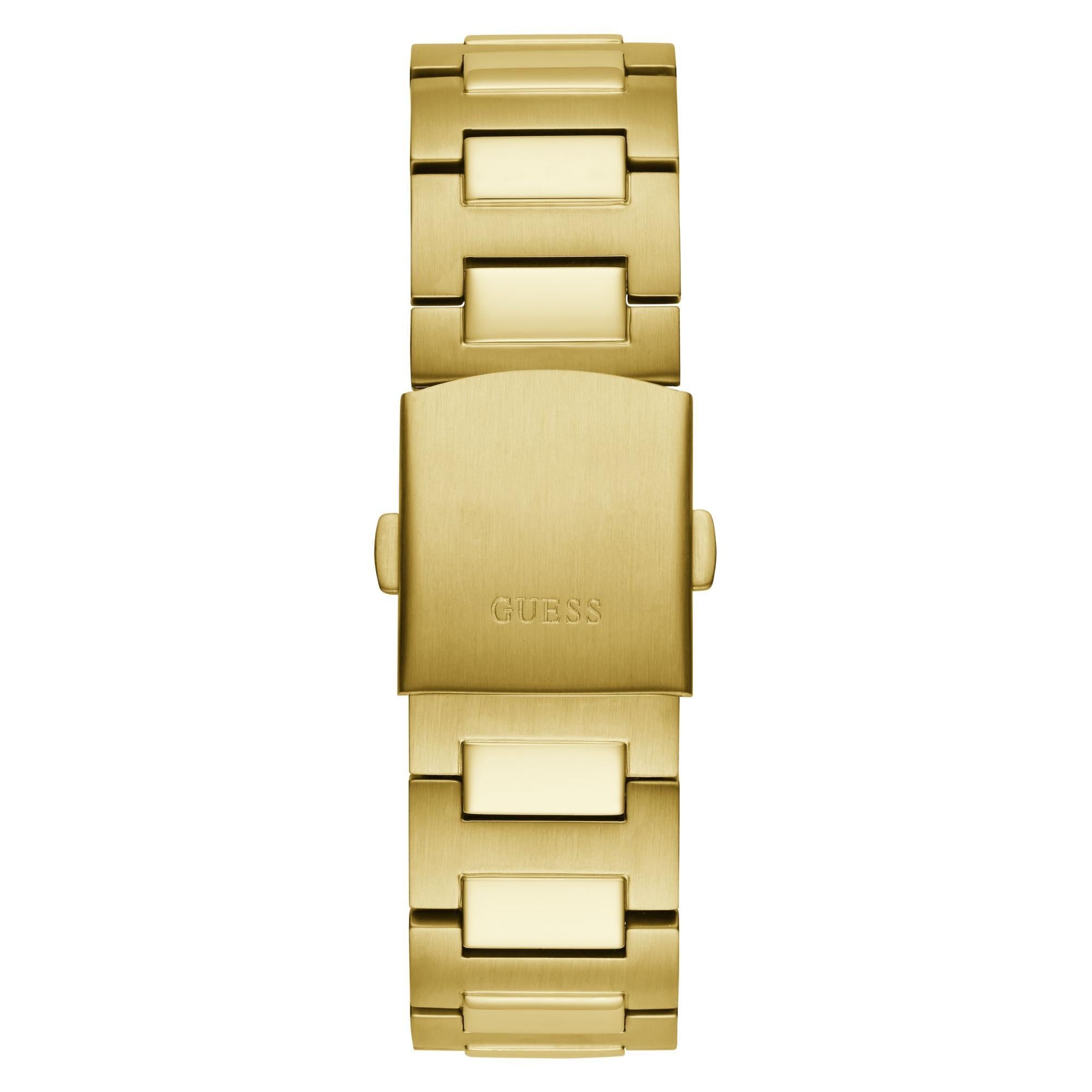 GUESS Gold Tone Multi-Function Black Dial Men's Watch GW0572G2