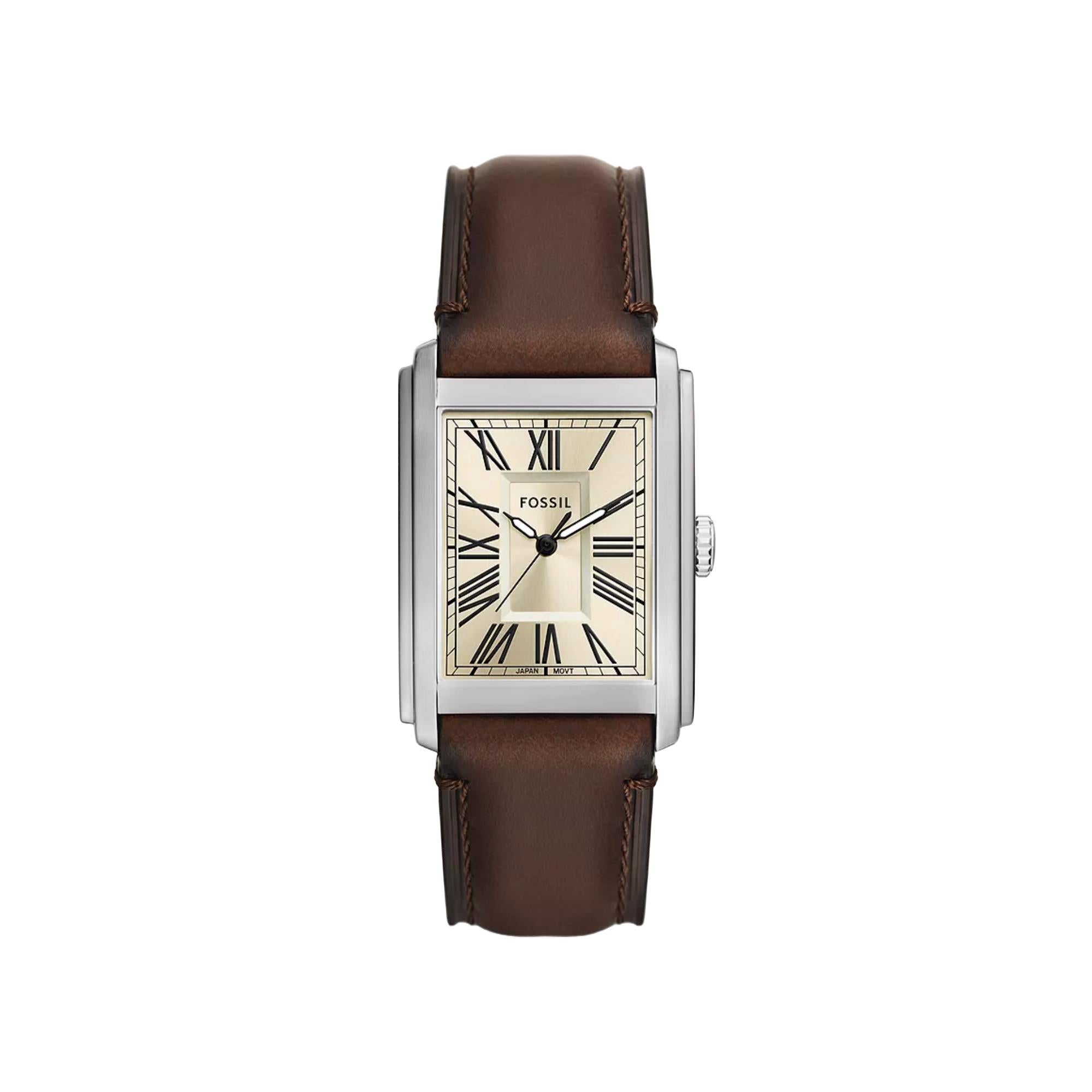 Fossil Carraway Three-Hand Brown Leather Men’s Watch FS6012
