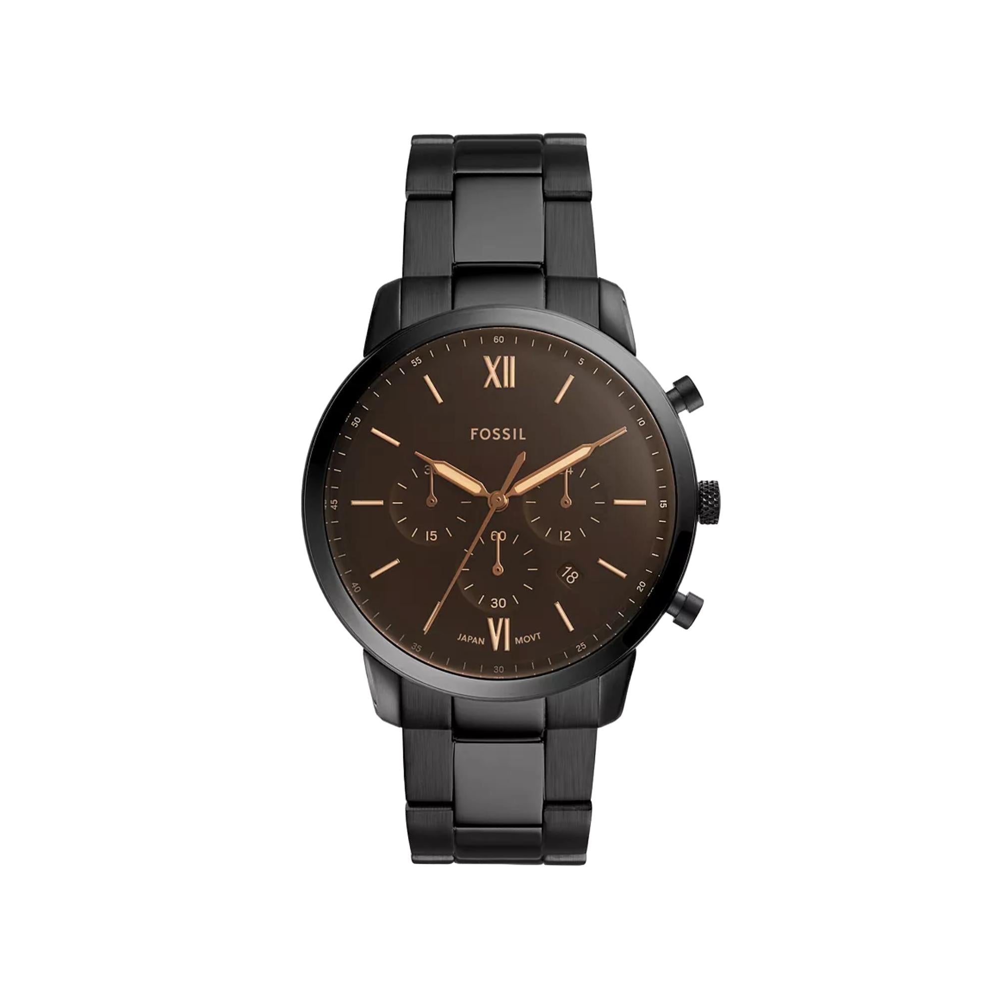 Fossil Neutra Chronograph Black Stainless Steel Black Dial Men’s Watch FS5525