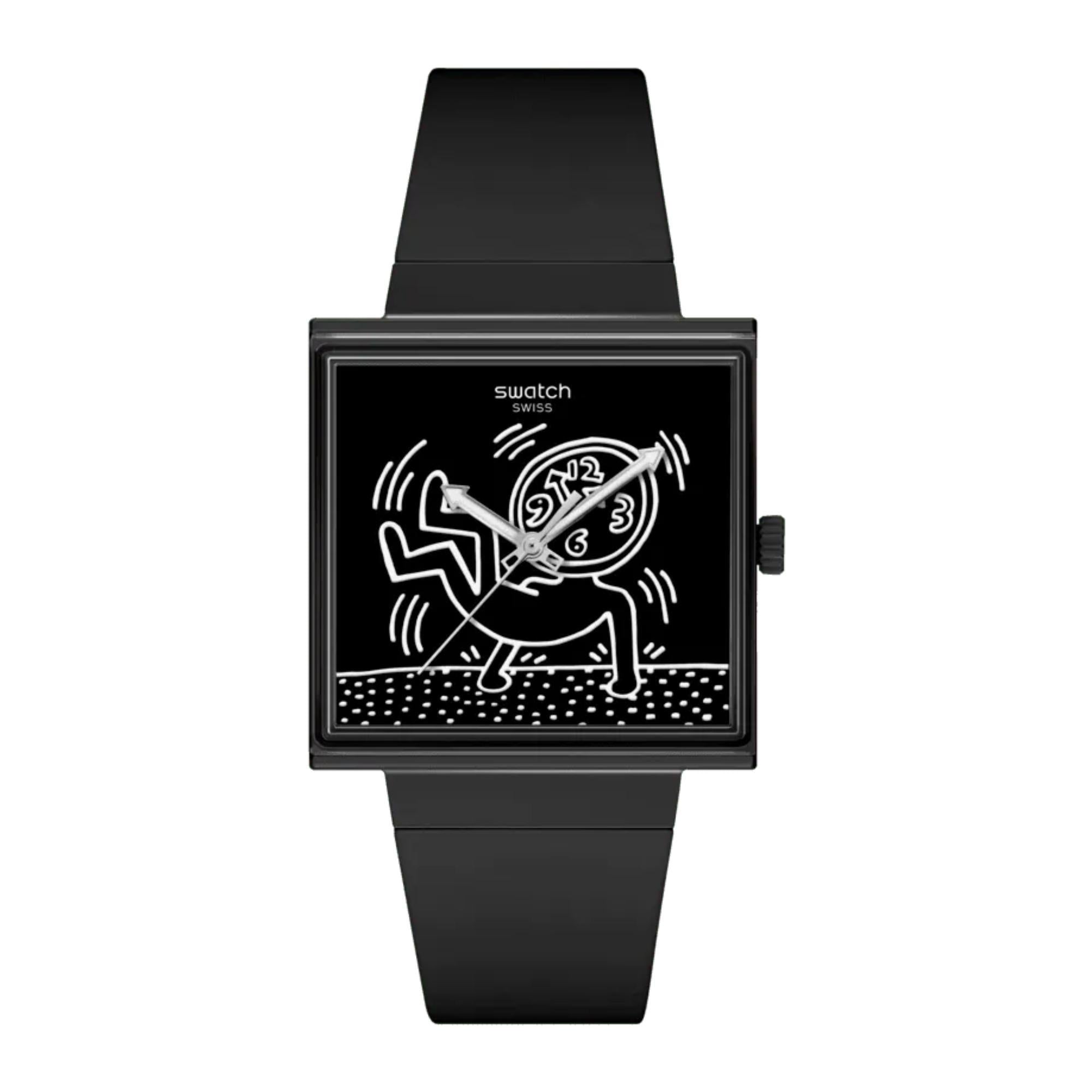 Swatch Break Free Break Loose Black Dial Bio-sourced Strap Unisex Watch SO34Z103