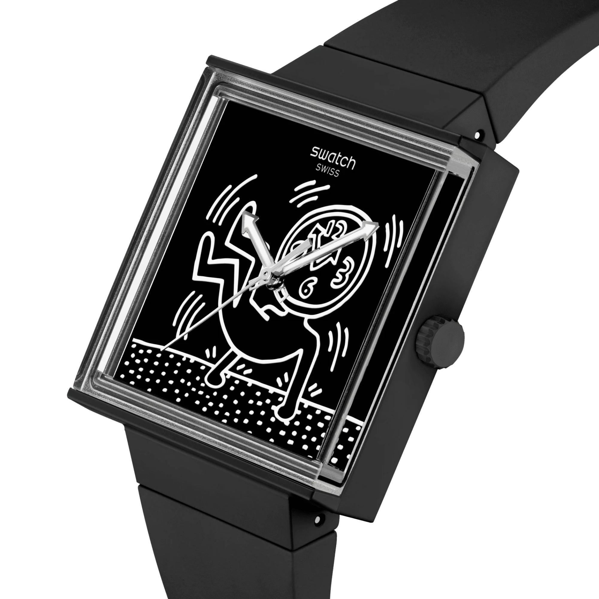 Swatch Break Free Break Loose Black Dial Bio-sourced Strap Unisex Watch SO34Z103