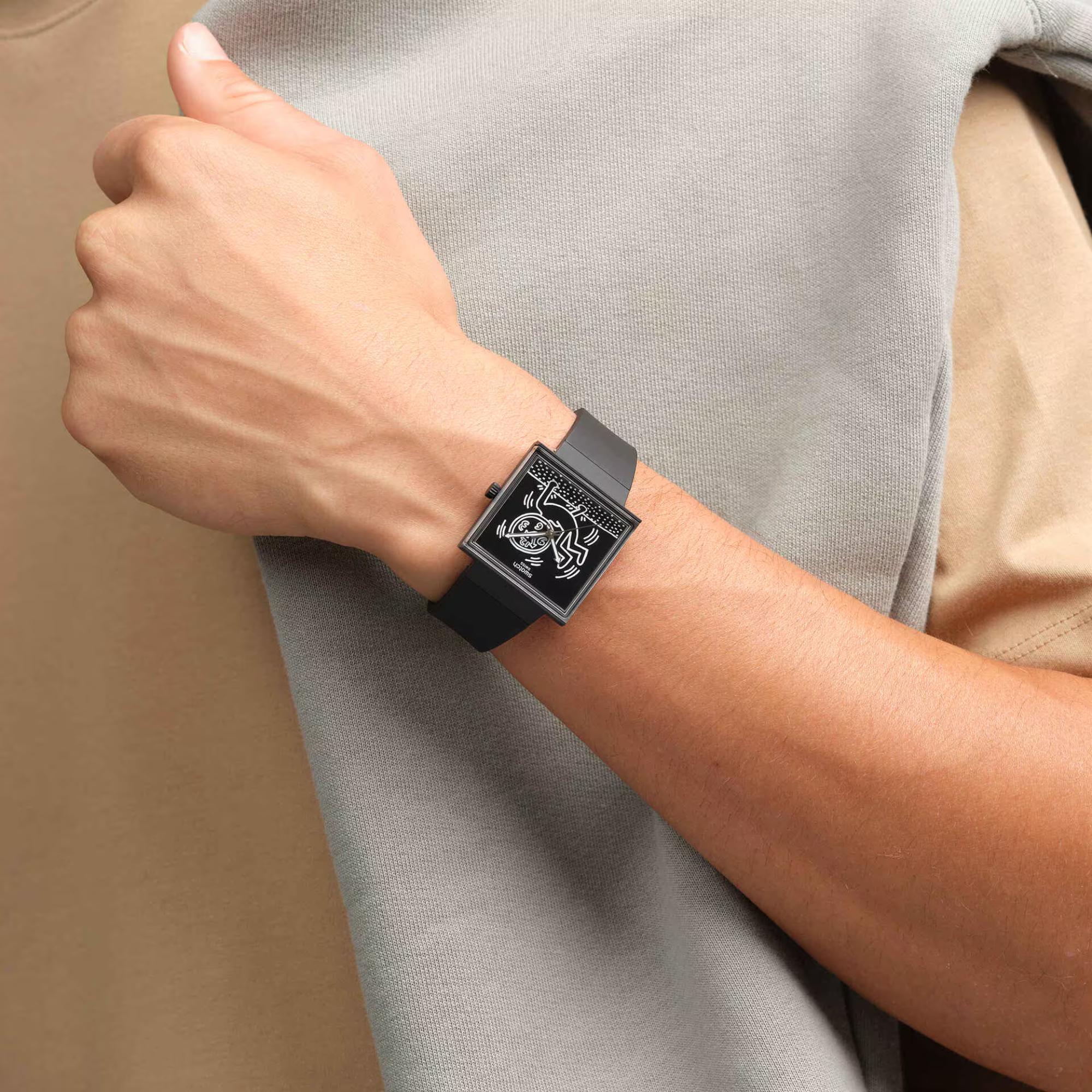 Swatch Break Free Break Loose Black Dial Bio-sourced Strap Unisex Watch SO34Z103