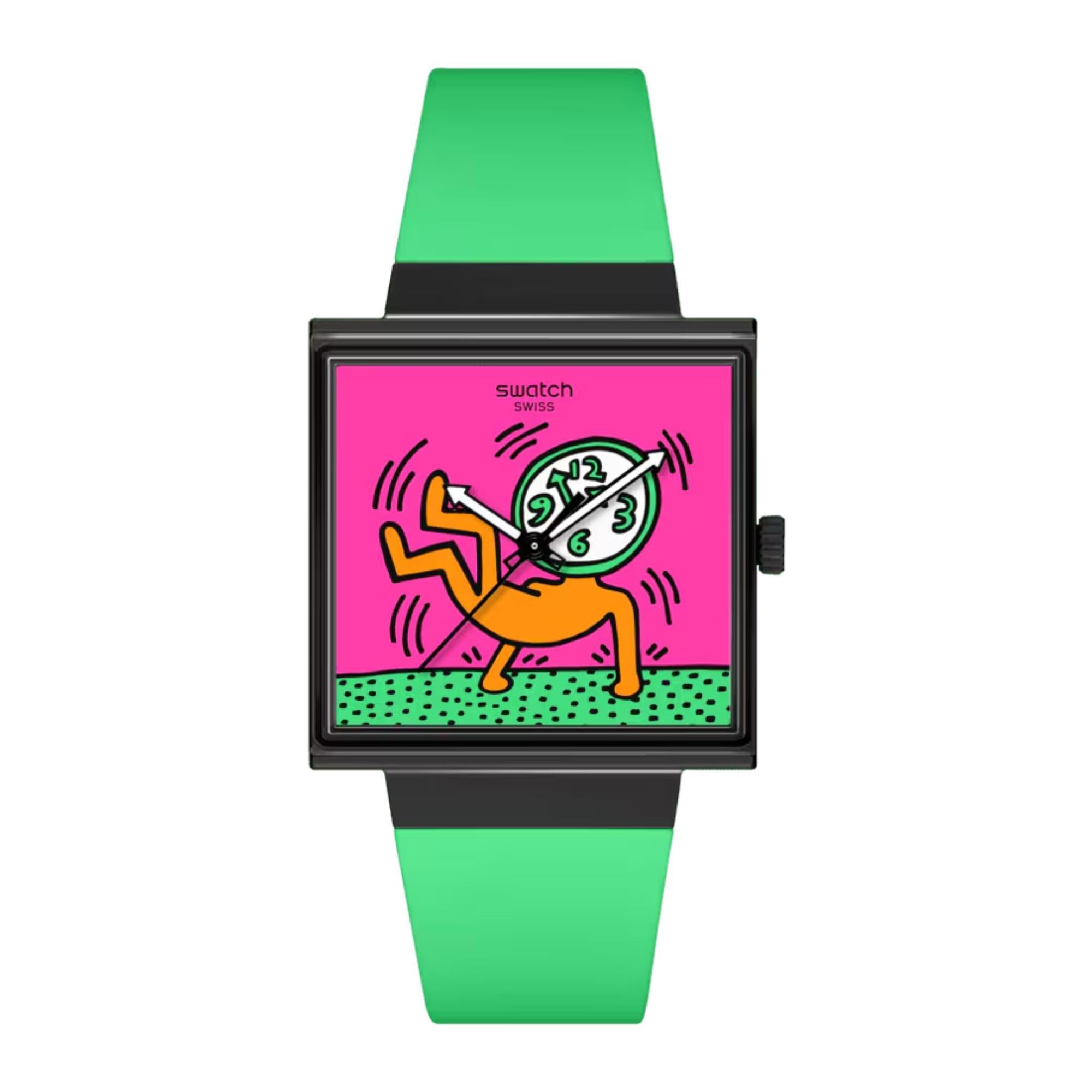 Swatch Break Free Breaks Off Pink Dial Silicone Strap Women’s Watch SO34Z102