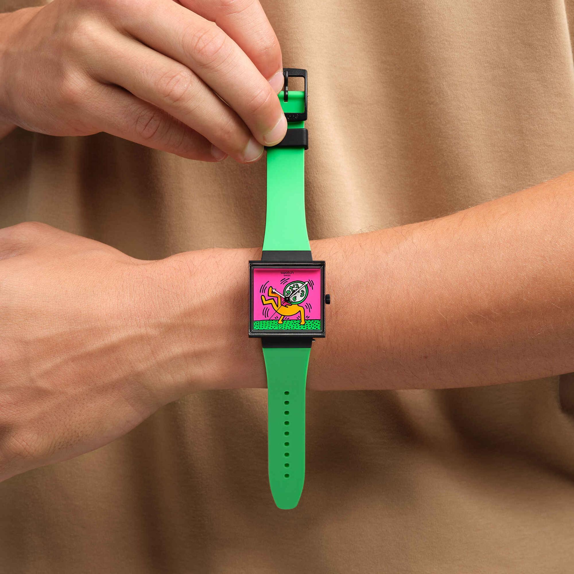 Swatch Break Free Breaks Off Pink Dial Silicone Strap Women’s Watch SO34Z102
