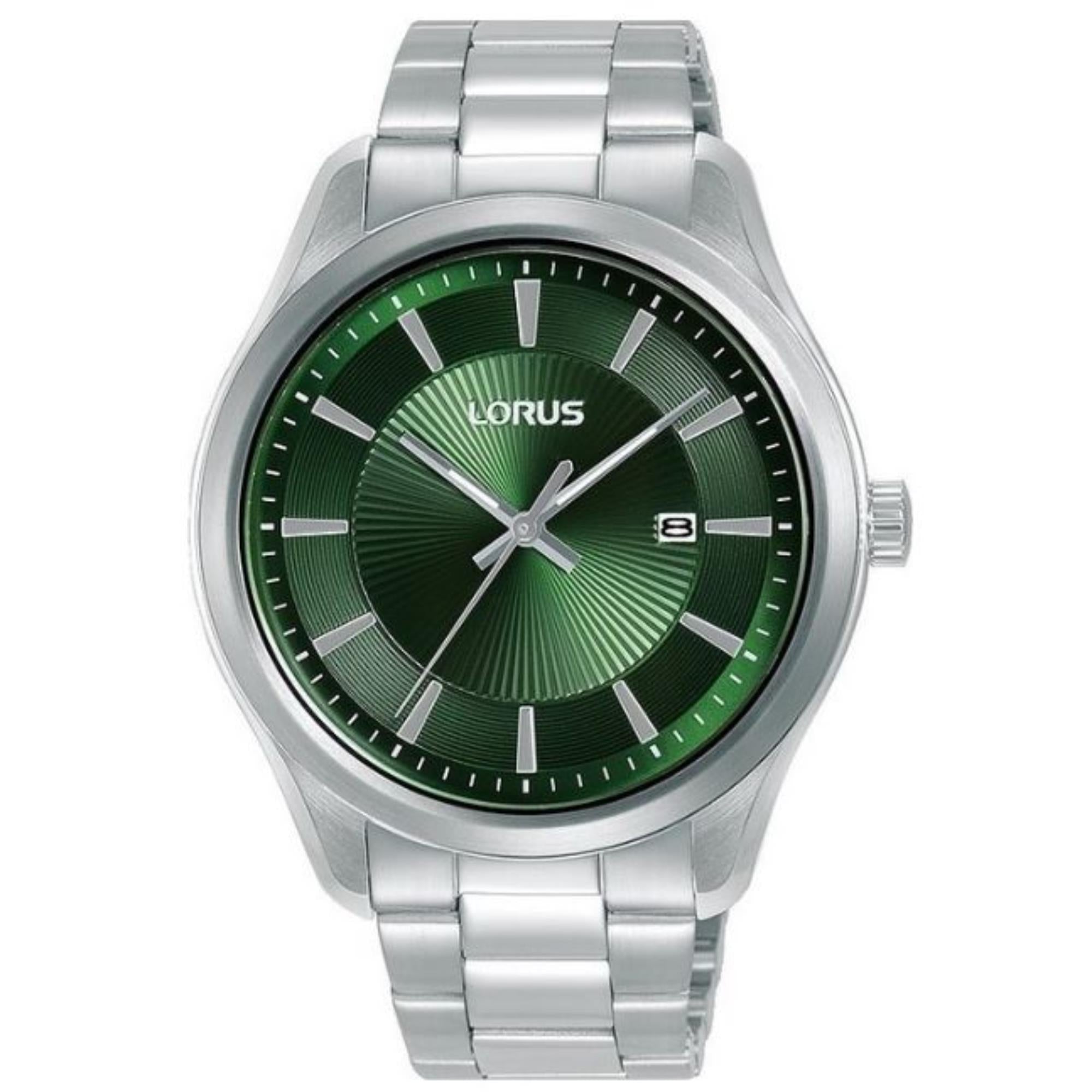 Lorus Signature Men's Green Dial Stainless Steel Bracelet Watch RH929RX9