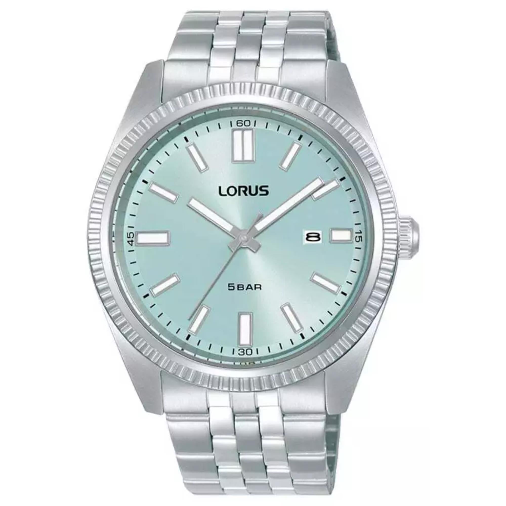 Lorus Men's Classic Light Blue Dial Stainless Steel Bracelet Watch RH969QX9