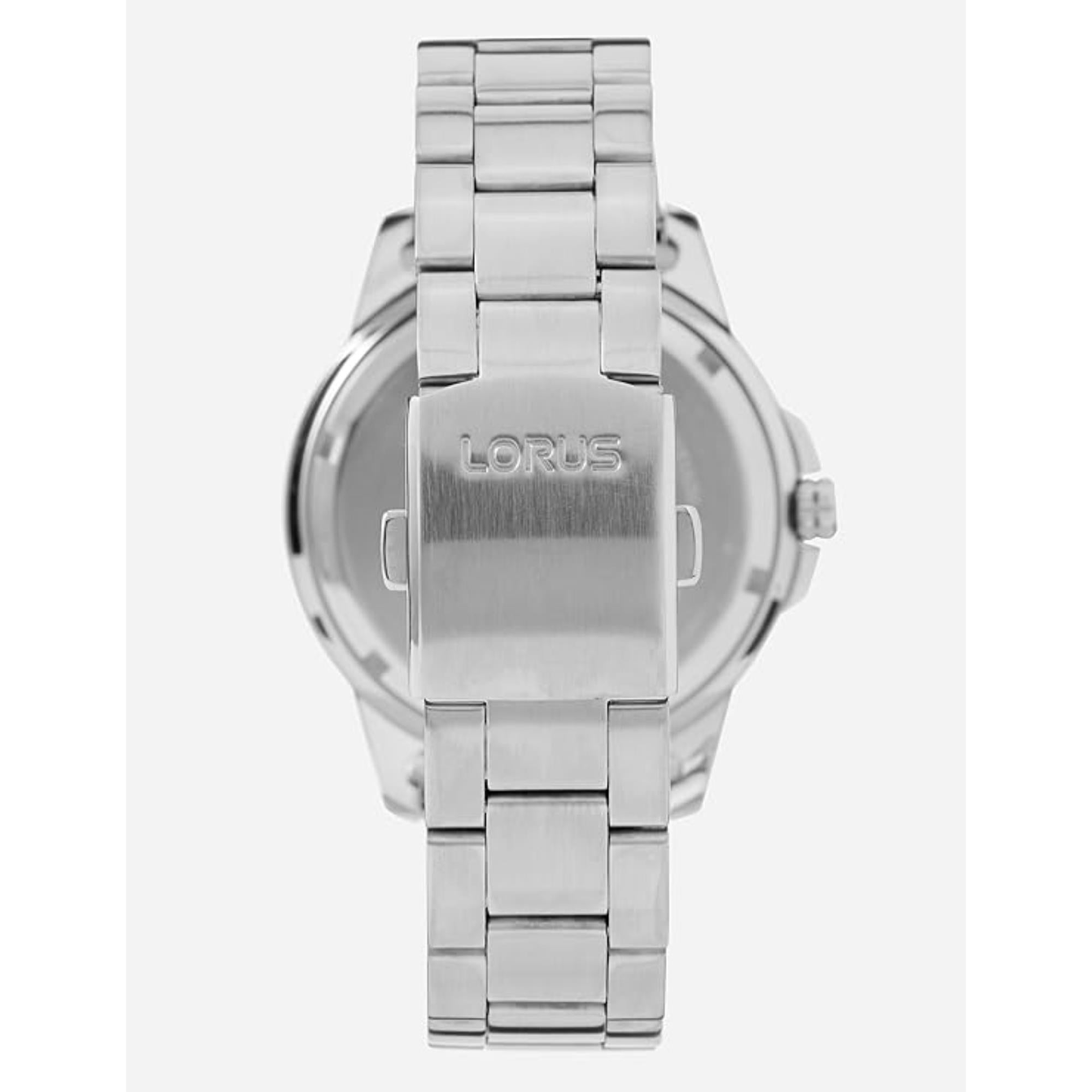 Lorus Men's Sports Orange Dial Stainless Steel Bracelet Watch RH361AX9