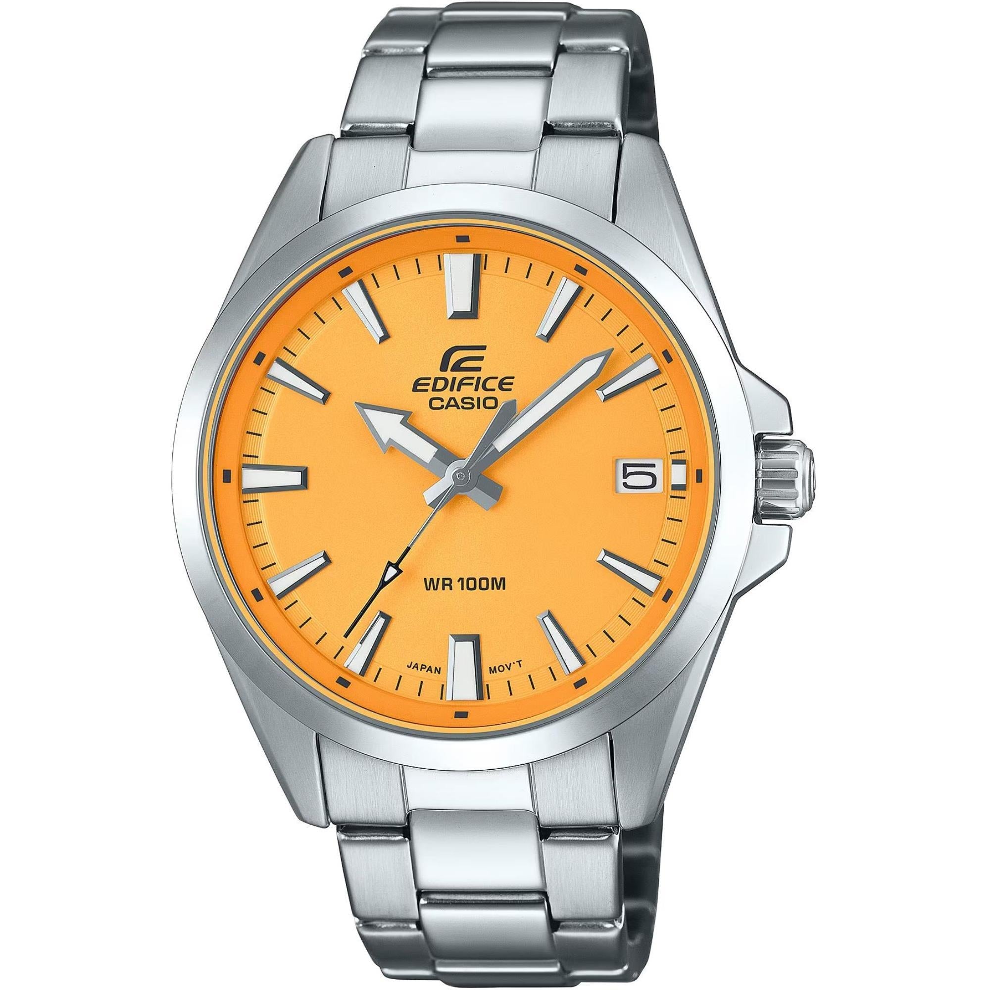 Casio Edifice Yellow Dial Steel Bracelet Watch FV-100D-9AVUEF
