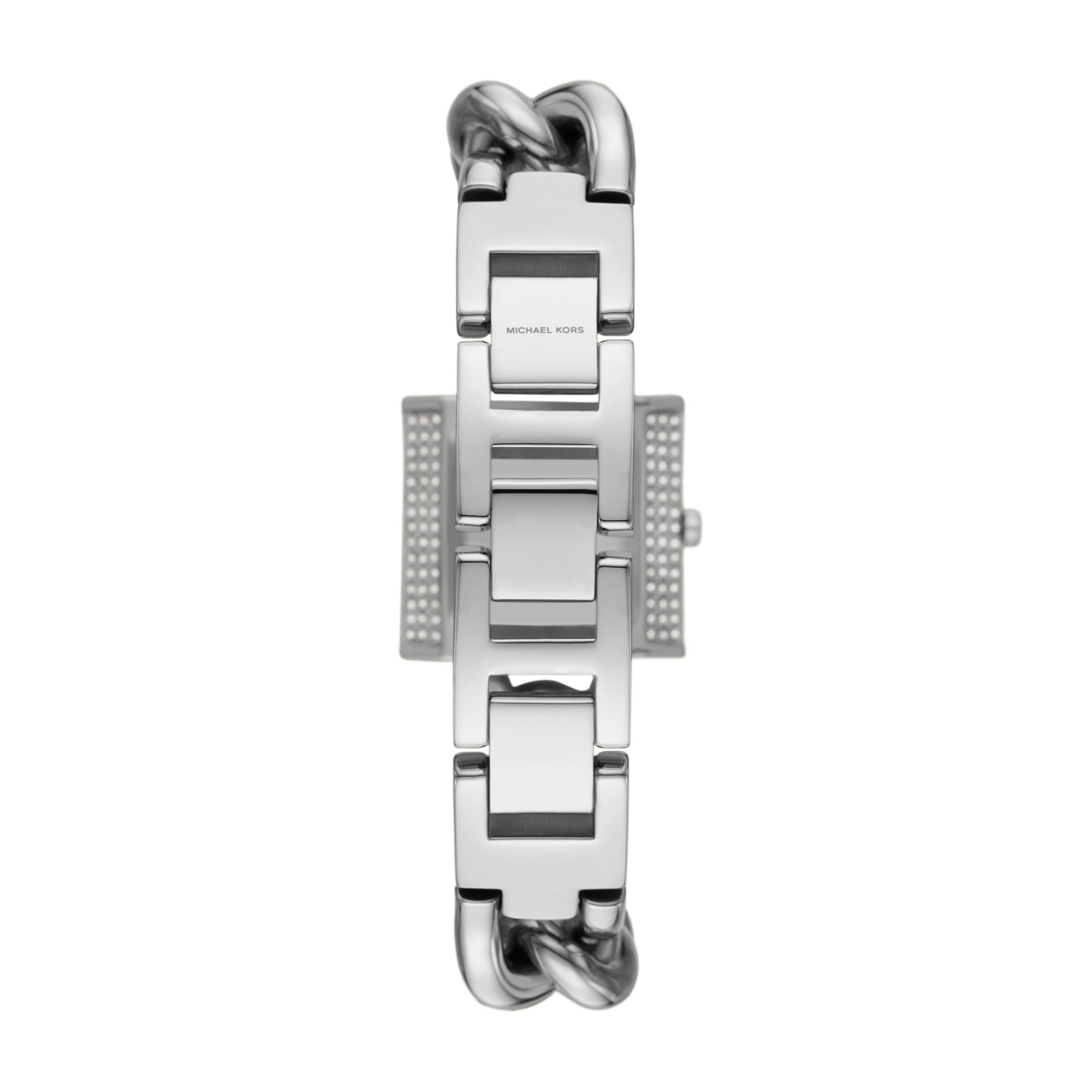Michael Kors MK Chain Lock Stainless Steel White Dial Women’s Watch MK4718