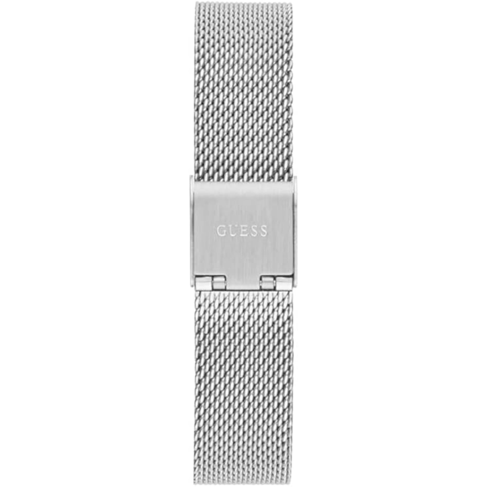 Guess Women’s Silver Crystal Dial Steel Mesh Bracelet Watch GW0550L1