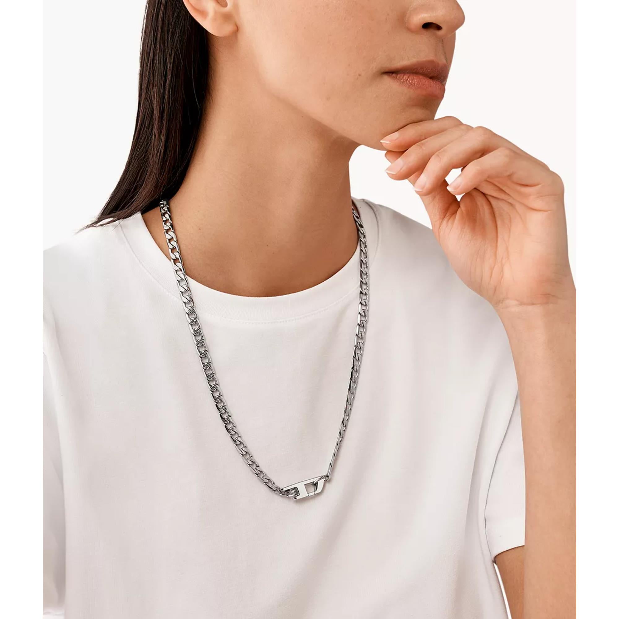 Diesel Stainless Steel Chain Unisex Necklace DX1497040