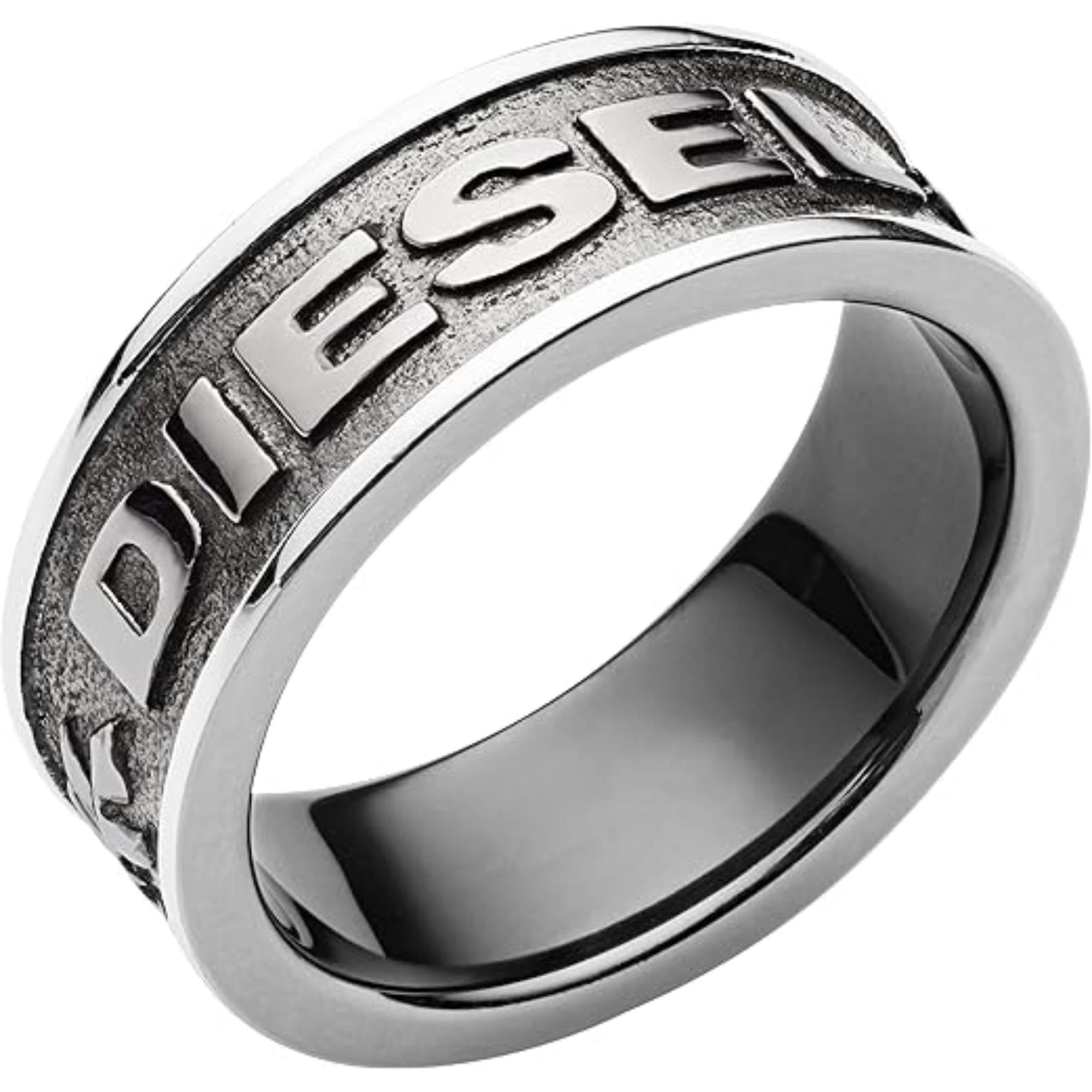 Diesel Steel Gunmetal Ring for Men DX1108060-10