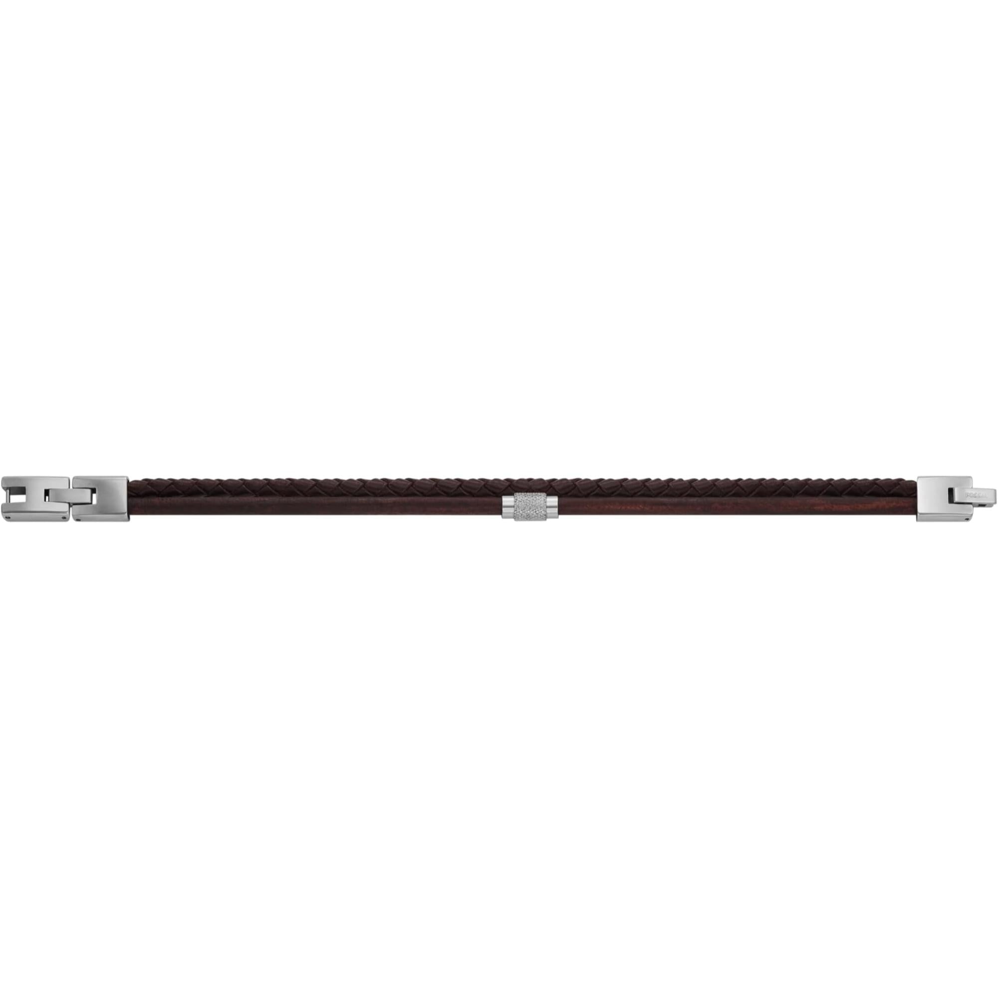 Fossil All Stacked Up Brown Leather Multi-Strand Men's Bracelet JF04702040