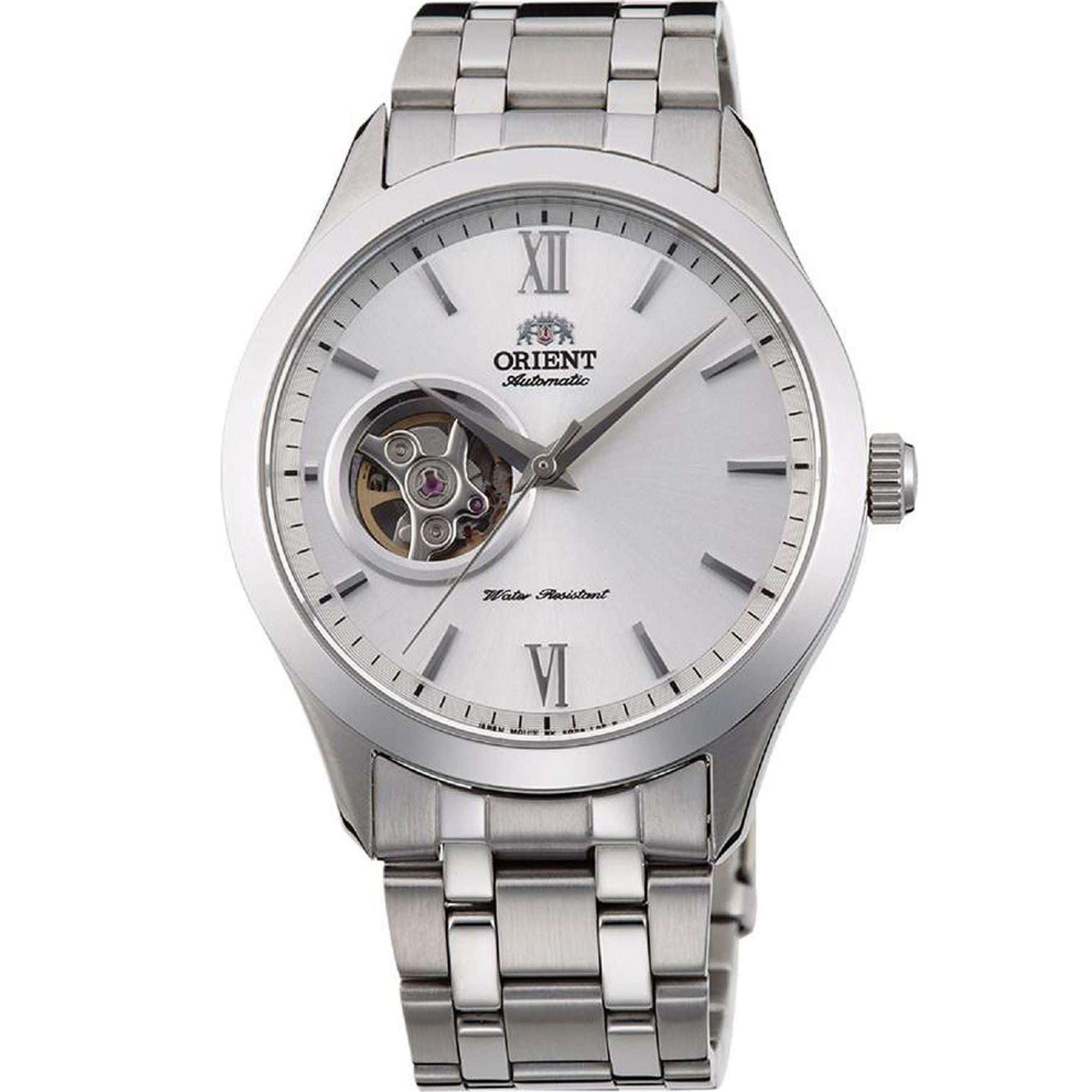 Orient Golden Eye II Contemporary Open Heart White Dial Steel Strap Men's Watch TAG03001W0