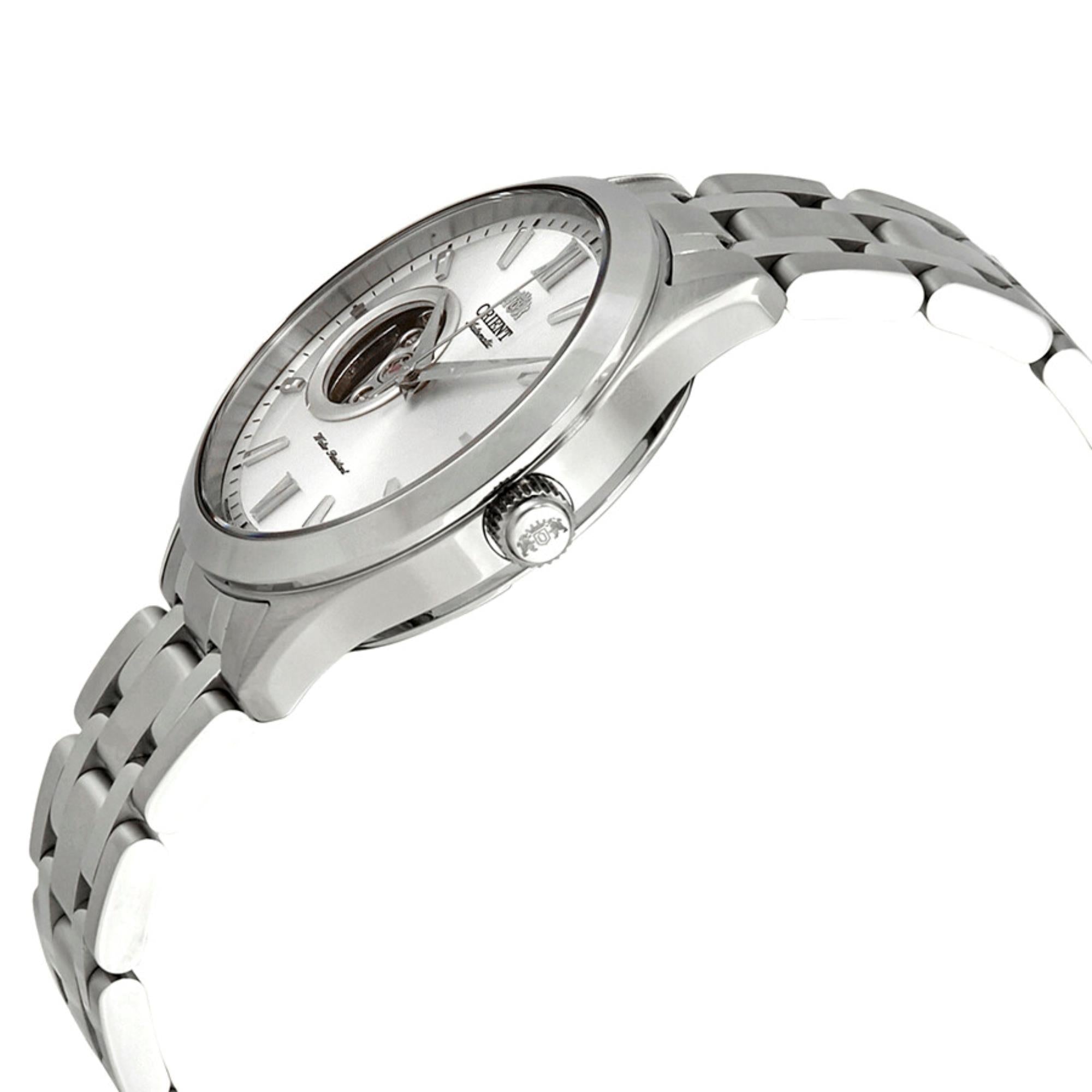 Orient Golden Eye II Contemporary Open Heart White Dial Steel Strap Men's Watch TAG03001W0