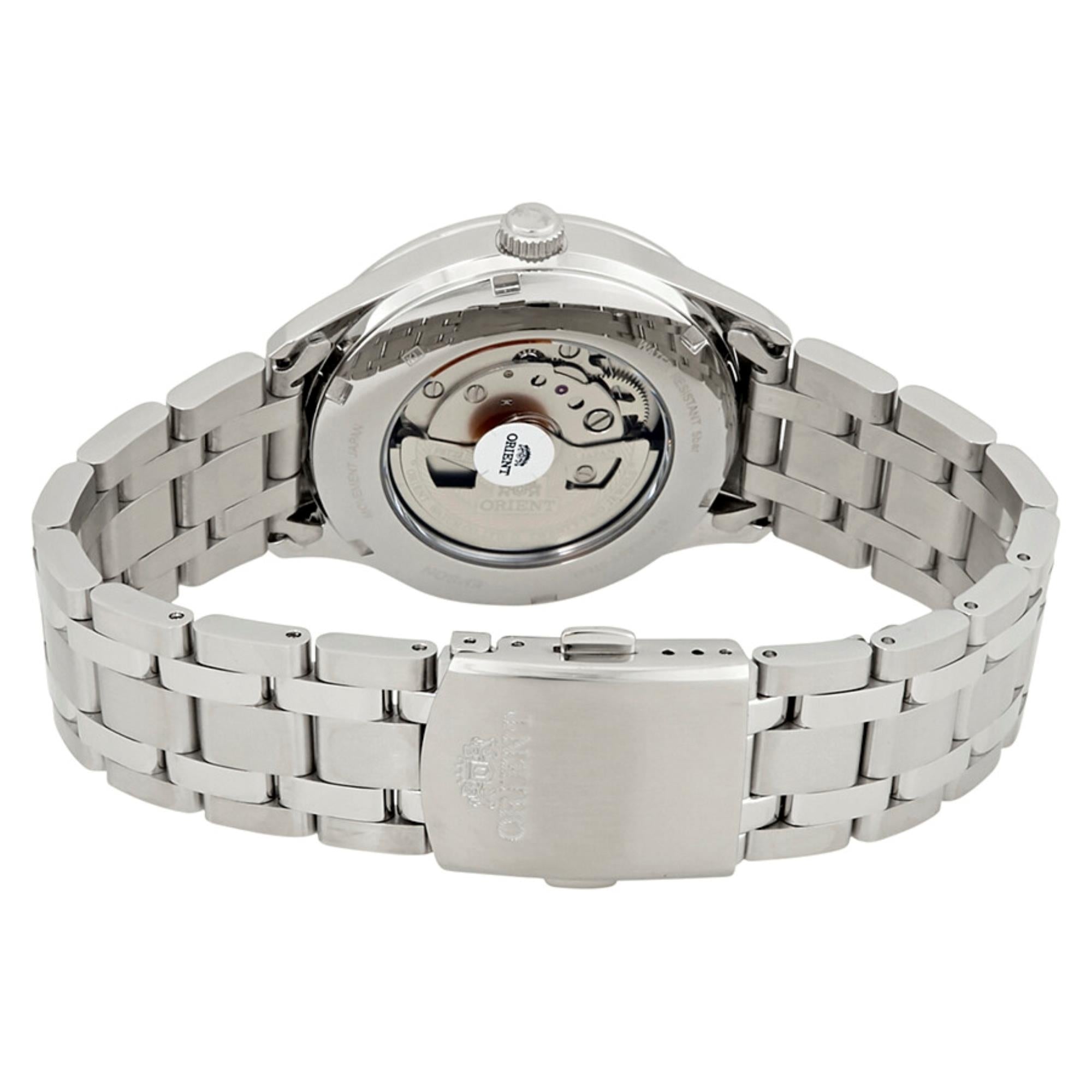 Orient Golden Eye II Contemporary Open Heart White Dial Steel Strap Men's Watch TAG03001W0