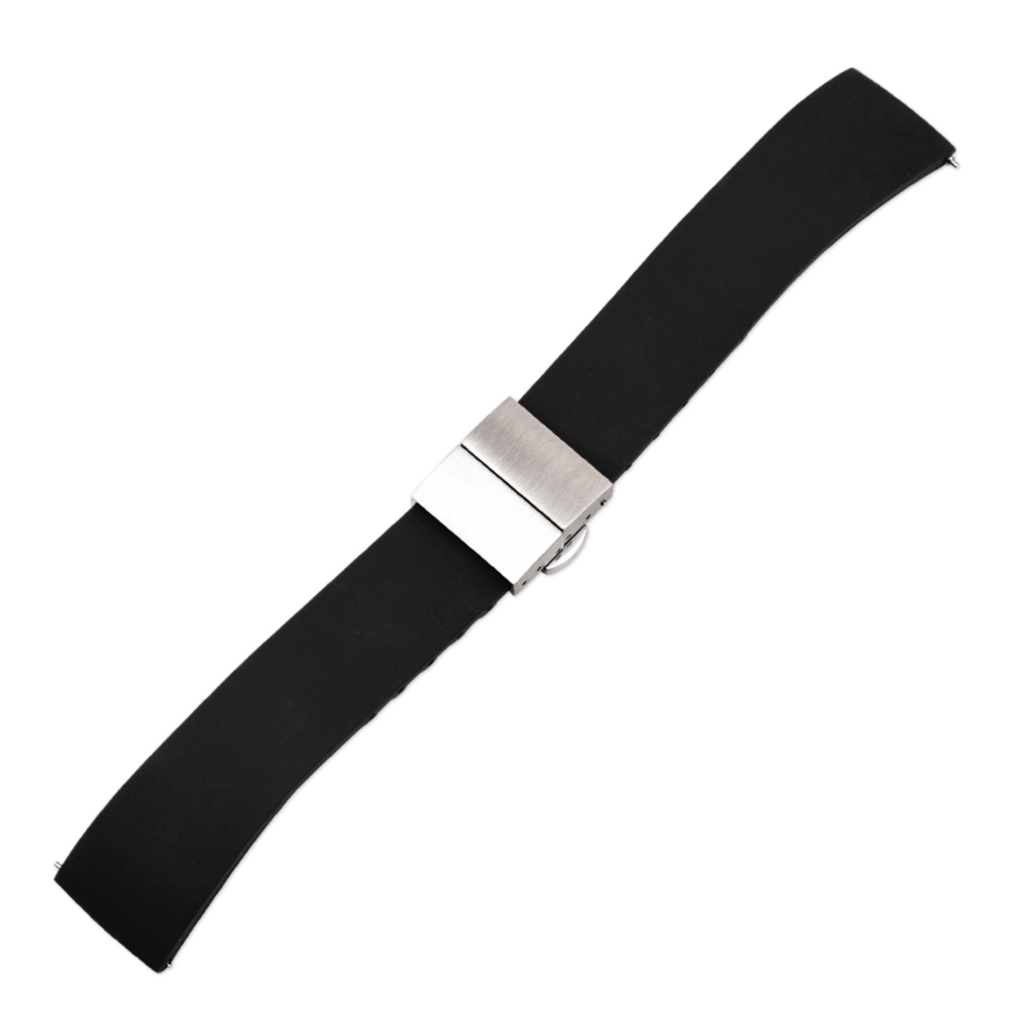 LBS Black Premium Silicone Cut-to-Size QR Men's Watch Strap 906/20