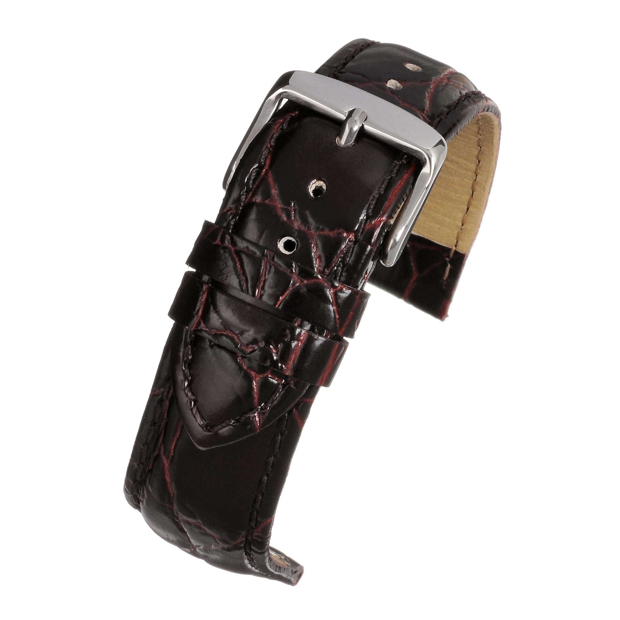 LBS Brown Super Crocodile Grain Men's Watch Strap WH501/20