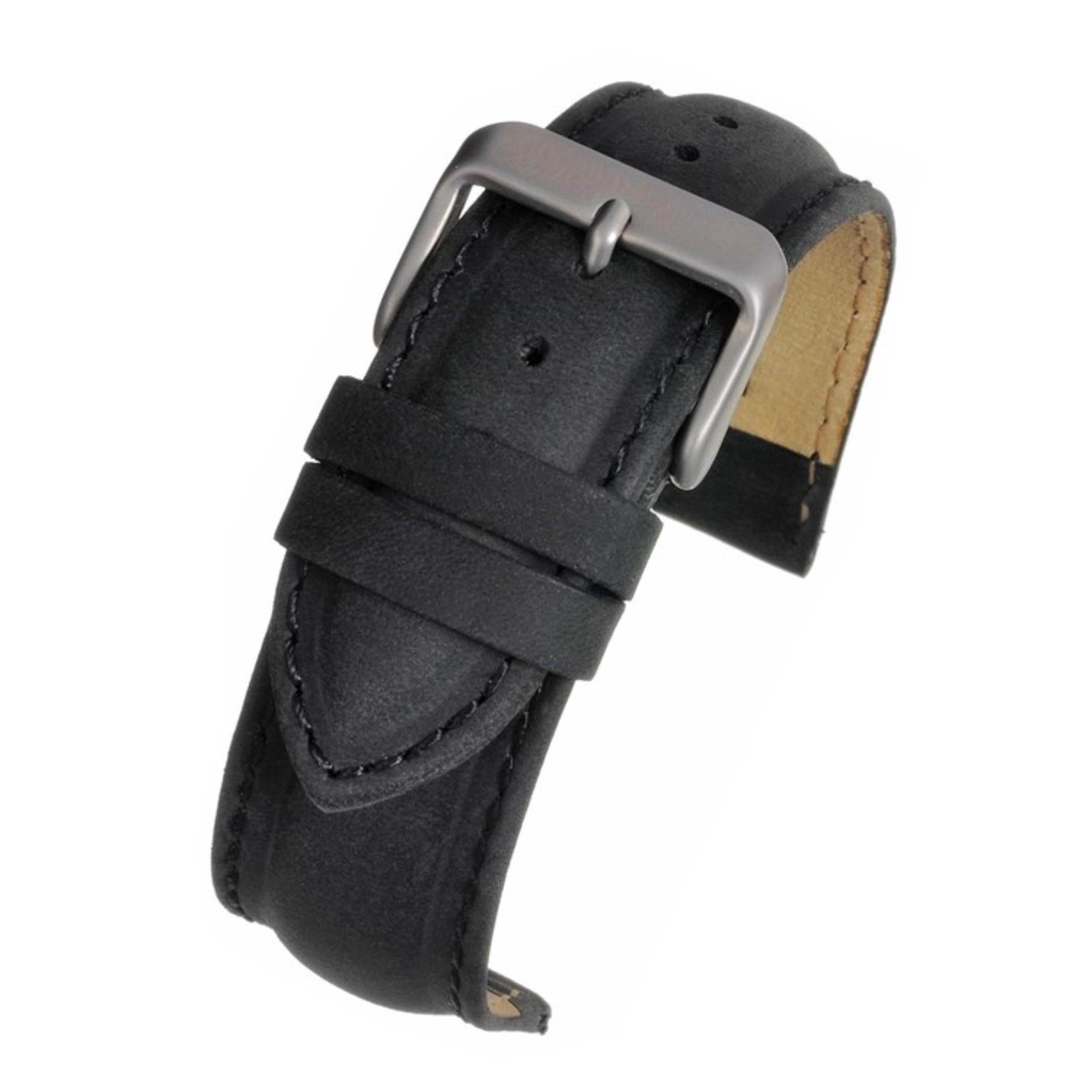 LBS Black Suede Padded Watch Men's Strap W971/20