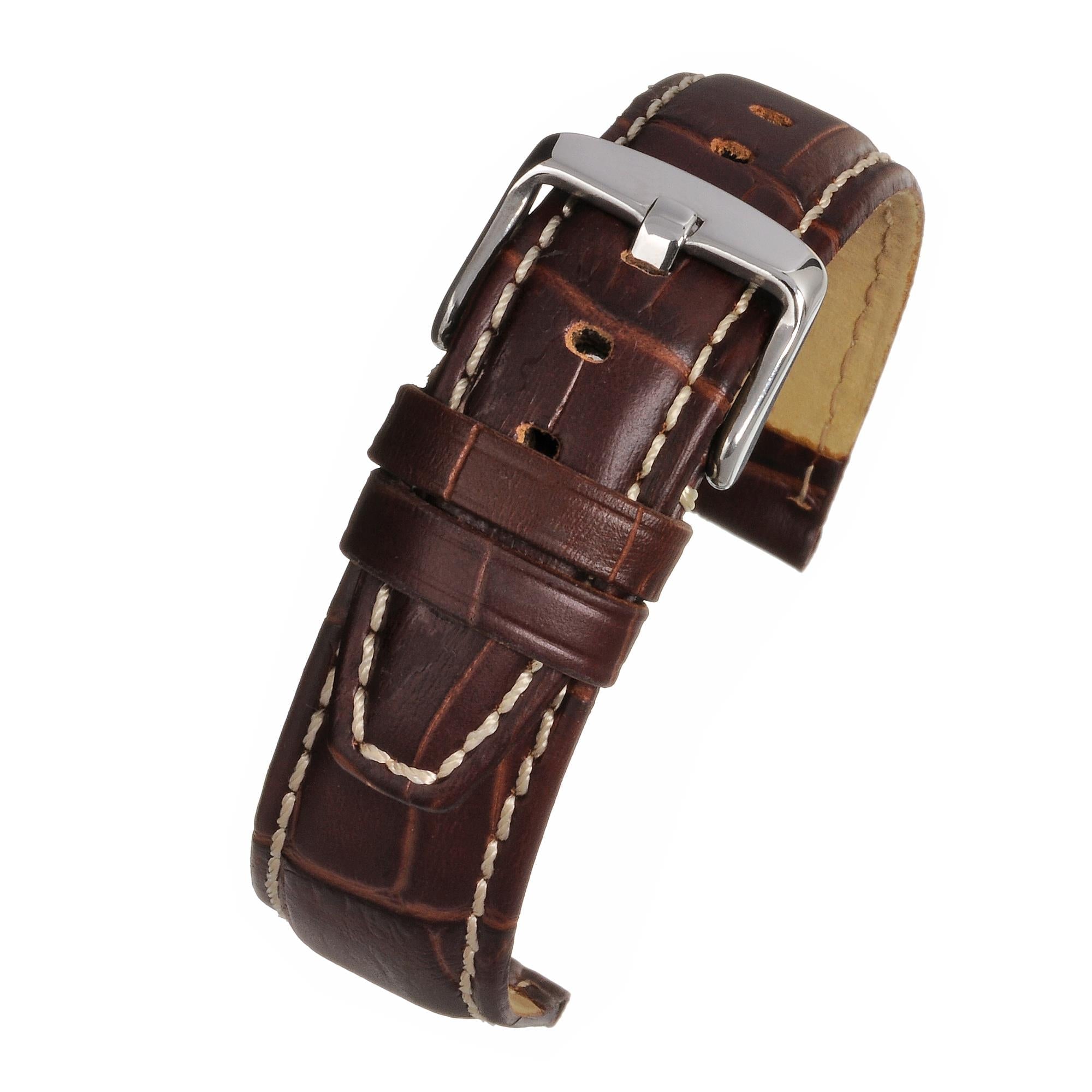 LBS Brown Super Alligator Grain w/ Nubuck Men's Watch Strap WH605/18
