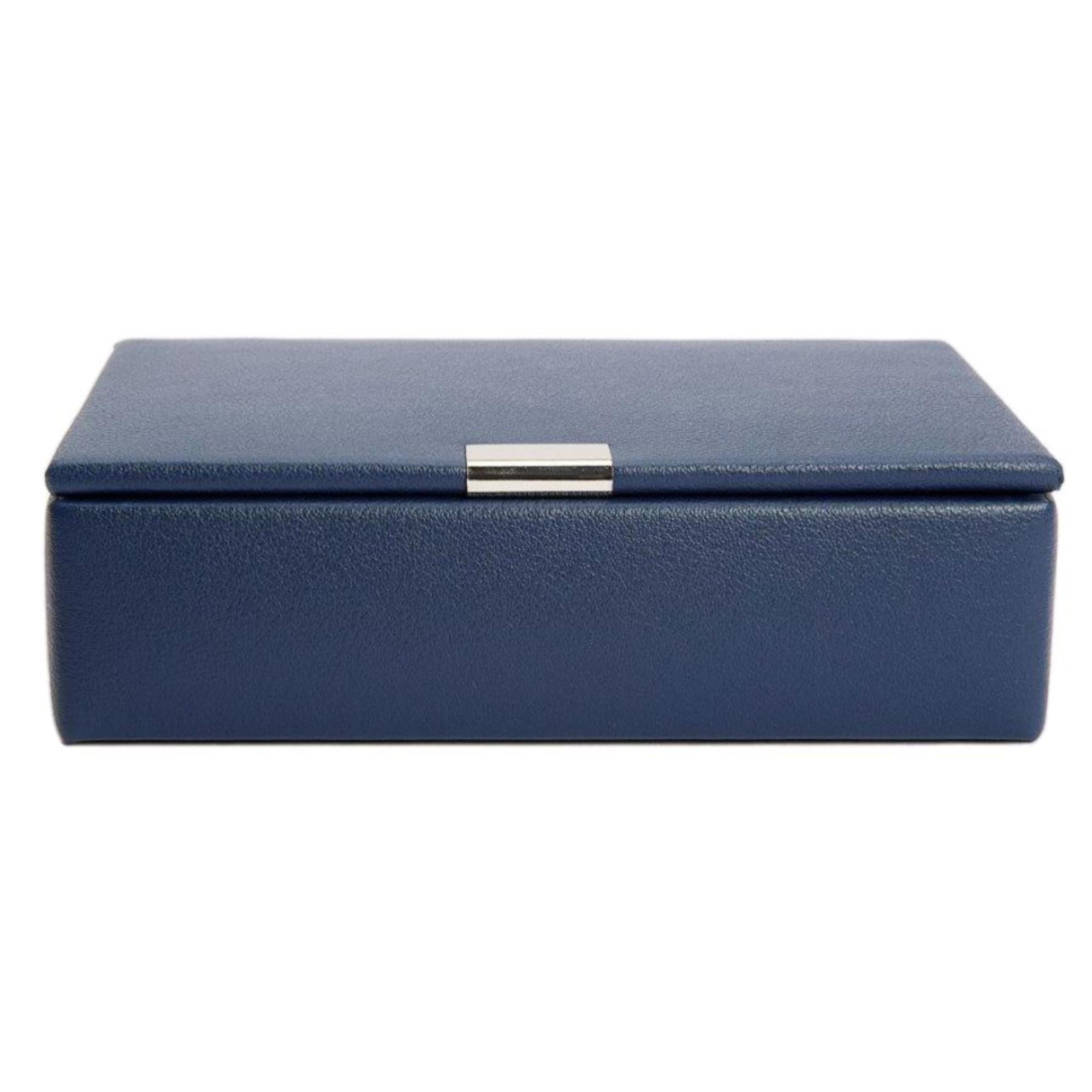WOLF Heritage 8-Piece Cufflink Box Navy Leather 290217