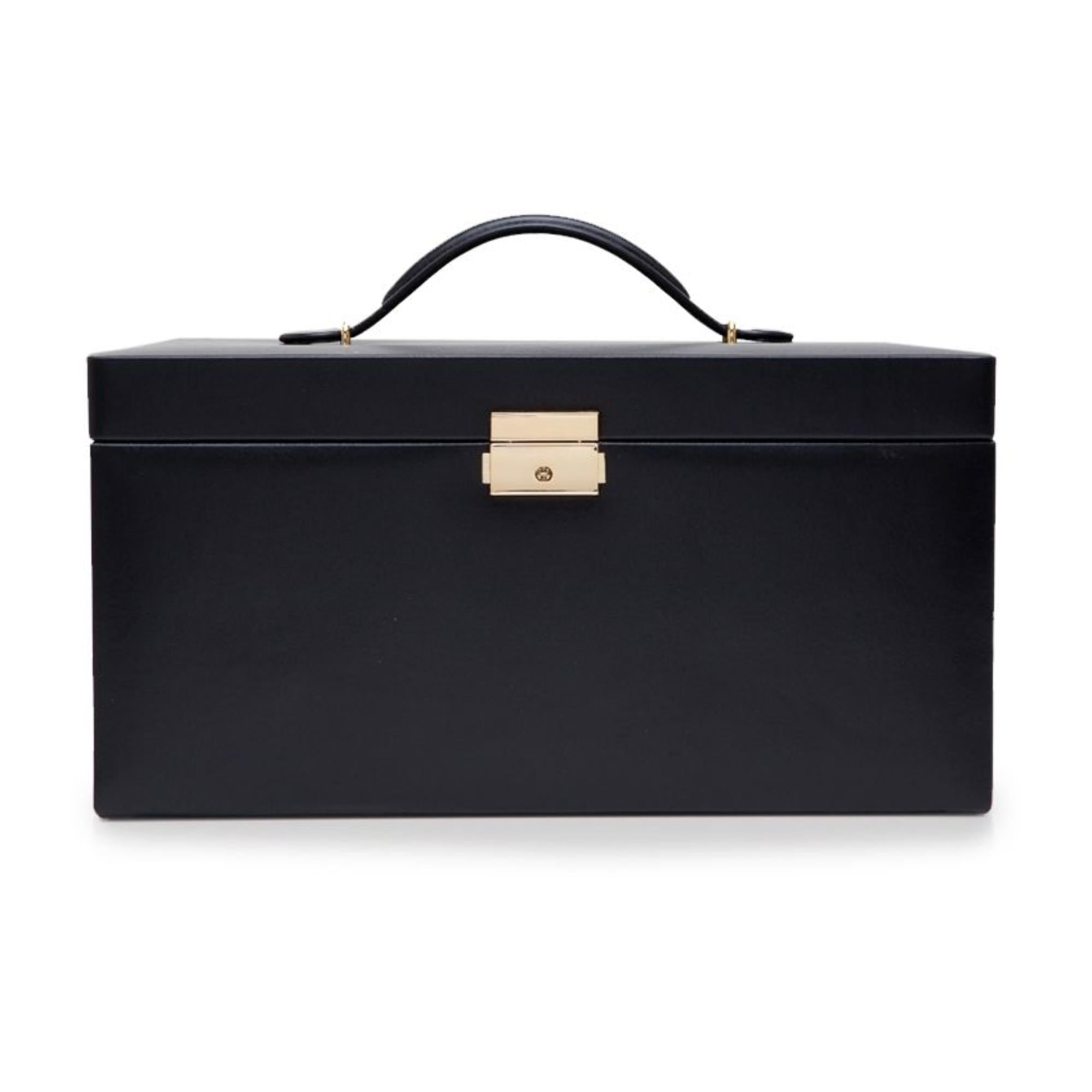 WOLF Heritage Large Jewelry Box Black Leather 280202