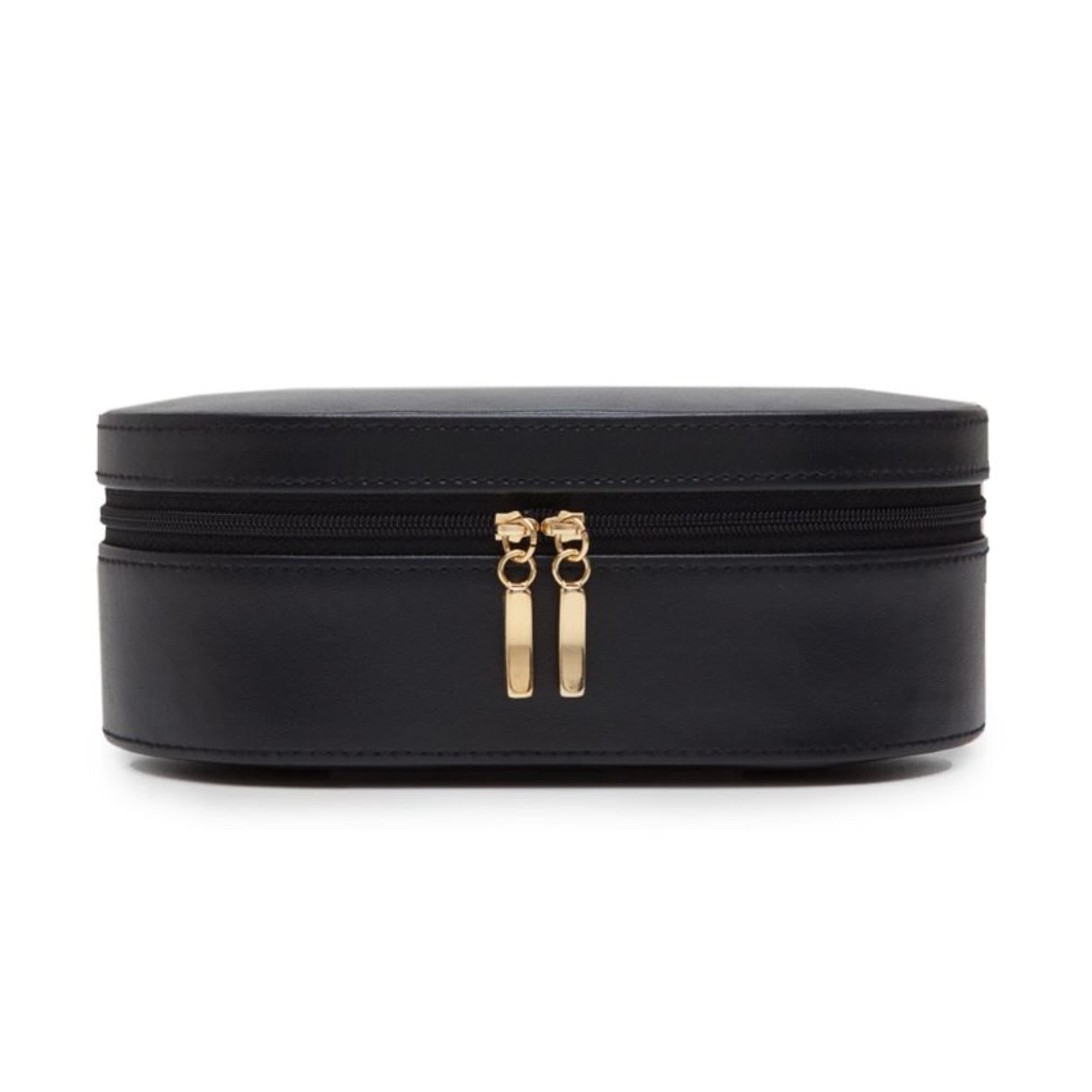 WOLF Heritage Oval Zip Case Black Leather 280602