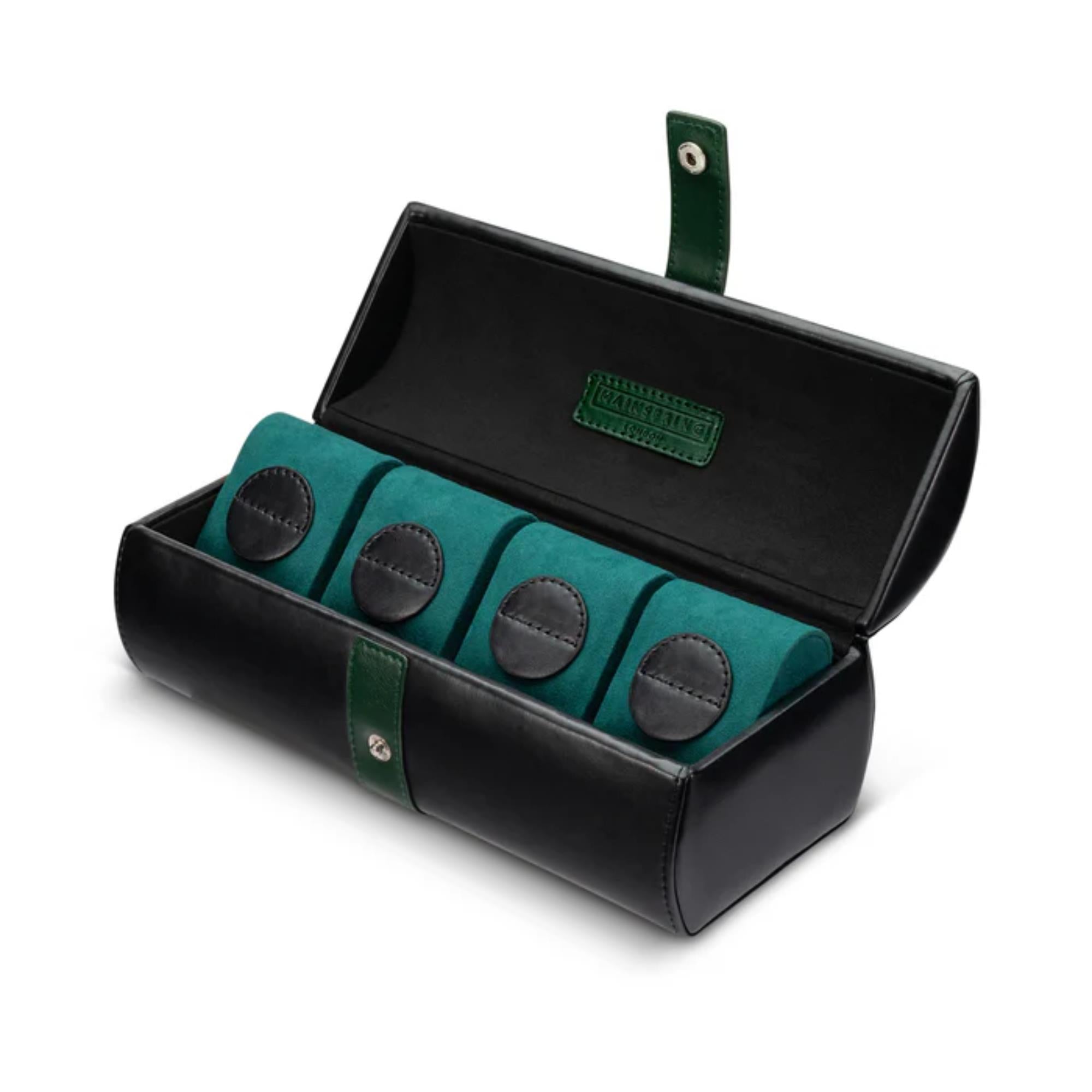 Mainspring Raceday Podium 4-Slot Watch Case Collector Pouch - Poker Black MS-101-WR1-02