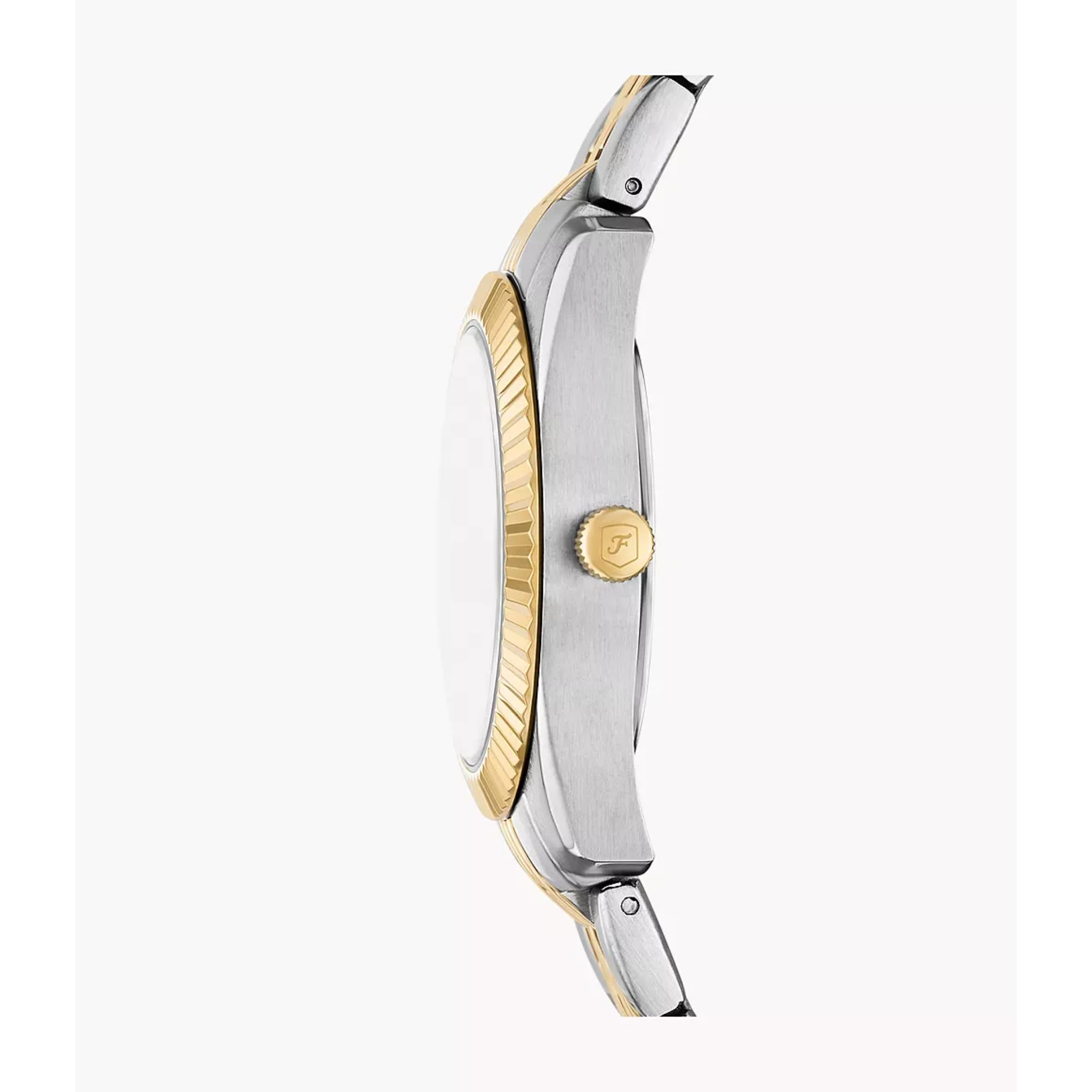 Fossil Scarlette Two-Tone Green Dial Stainless Steel Ladies Watch ES5388