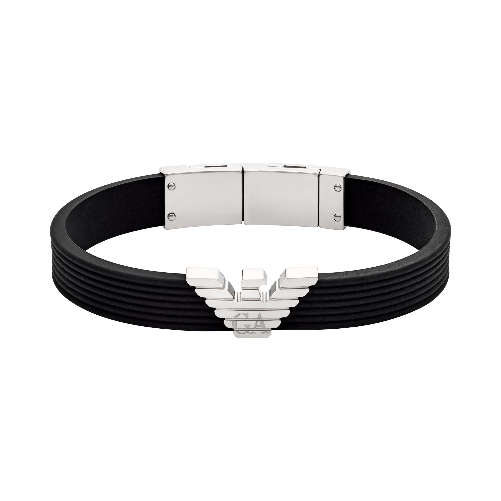 Emporio Armani Black Silicone ID Men's Bracelet EGS3168040
