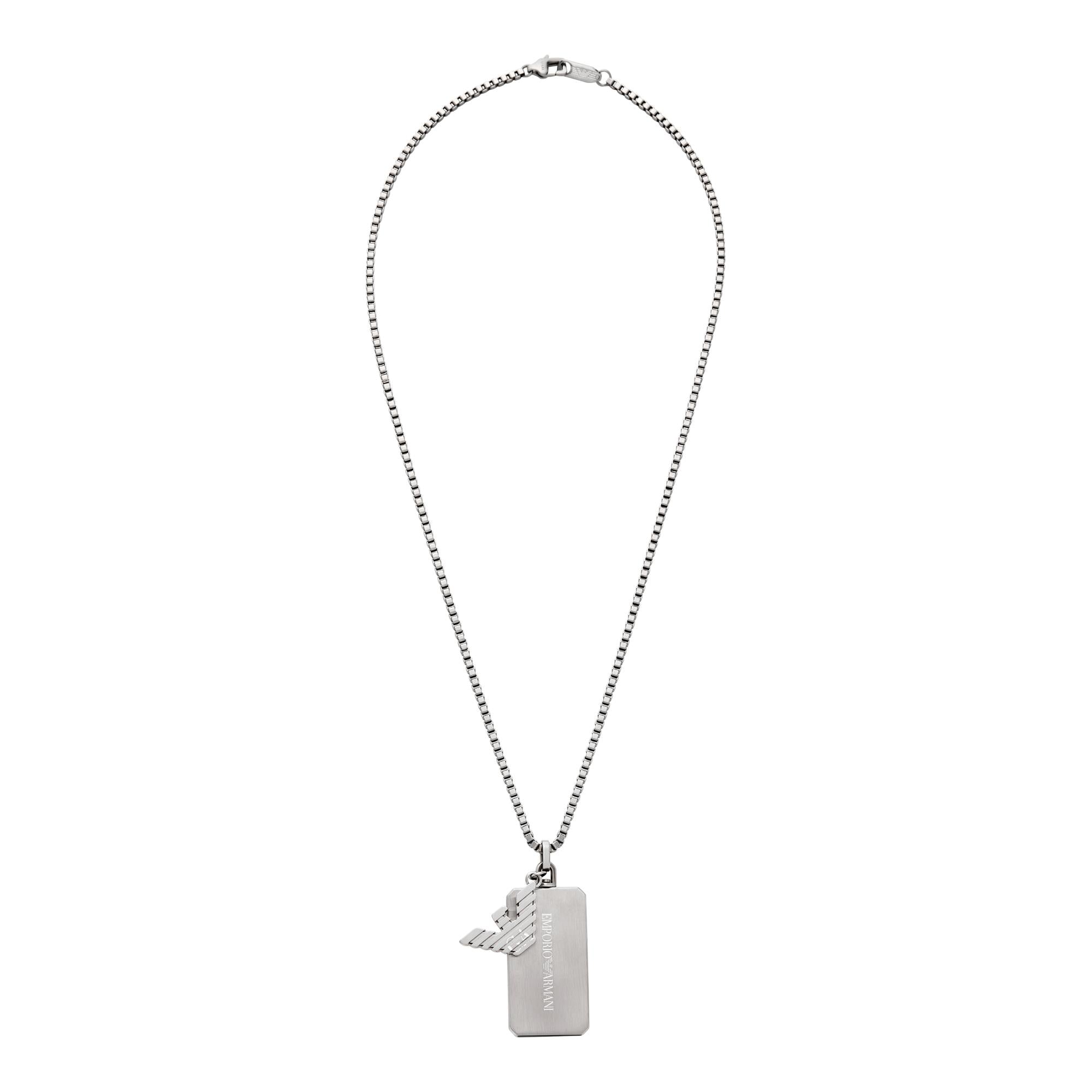 Emporio Armani Stainless Steel Dog Tag Men's Necklace EGS3167040