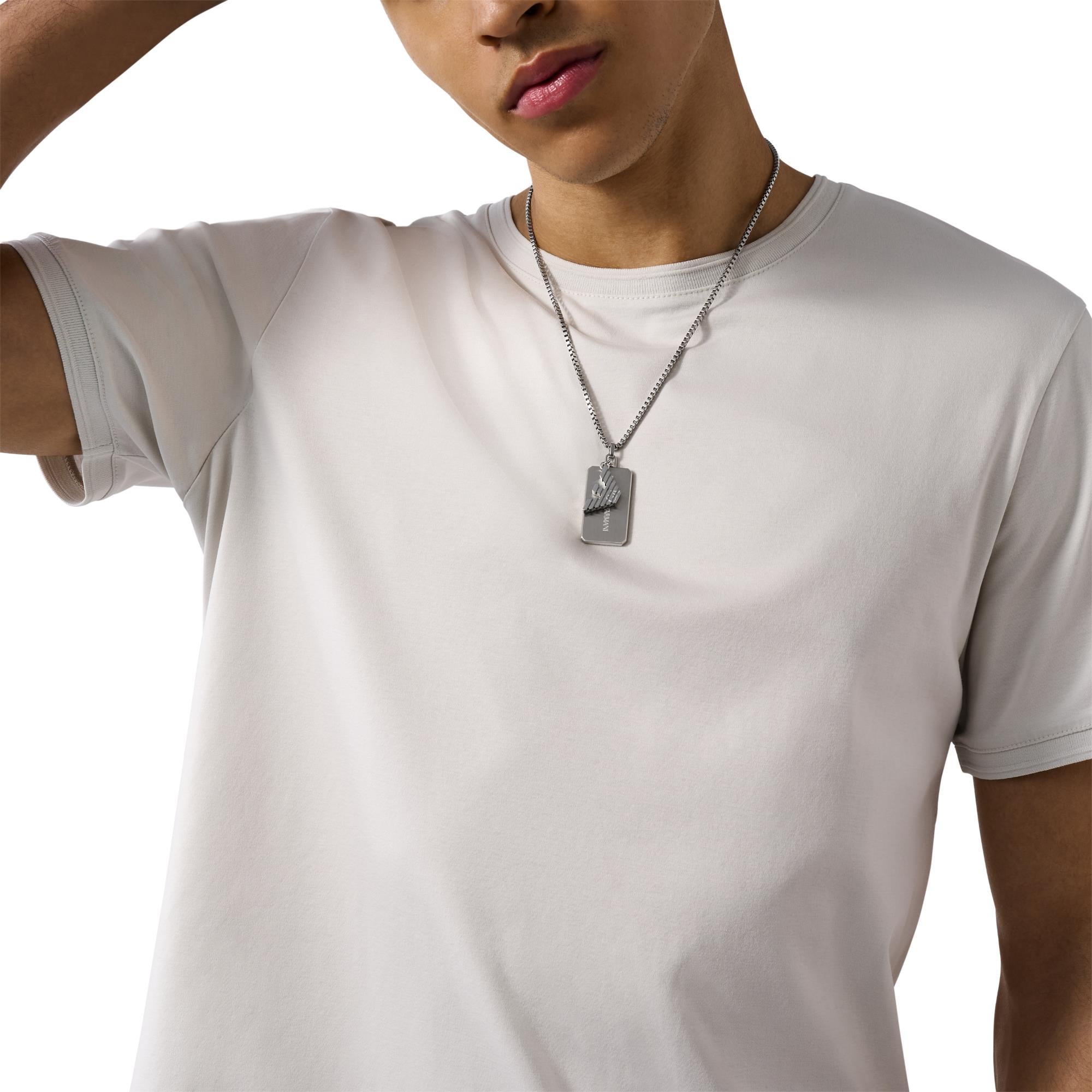 Emporio Armani Stainless Steel Dog Tag Men's Necklace EGS3167040