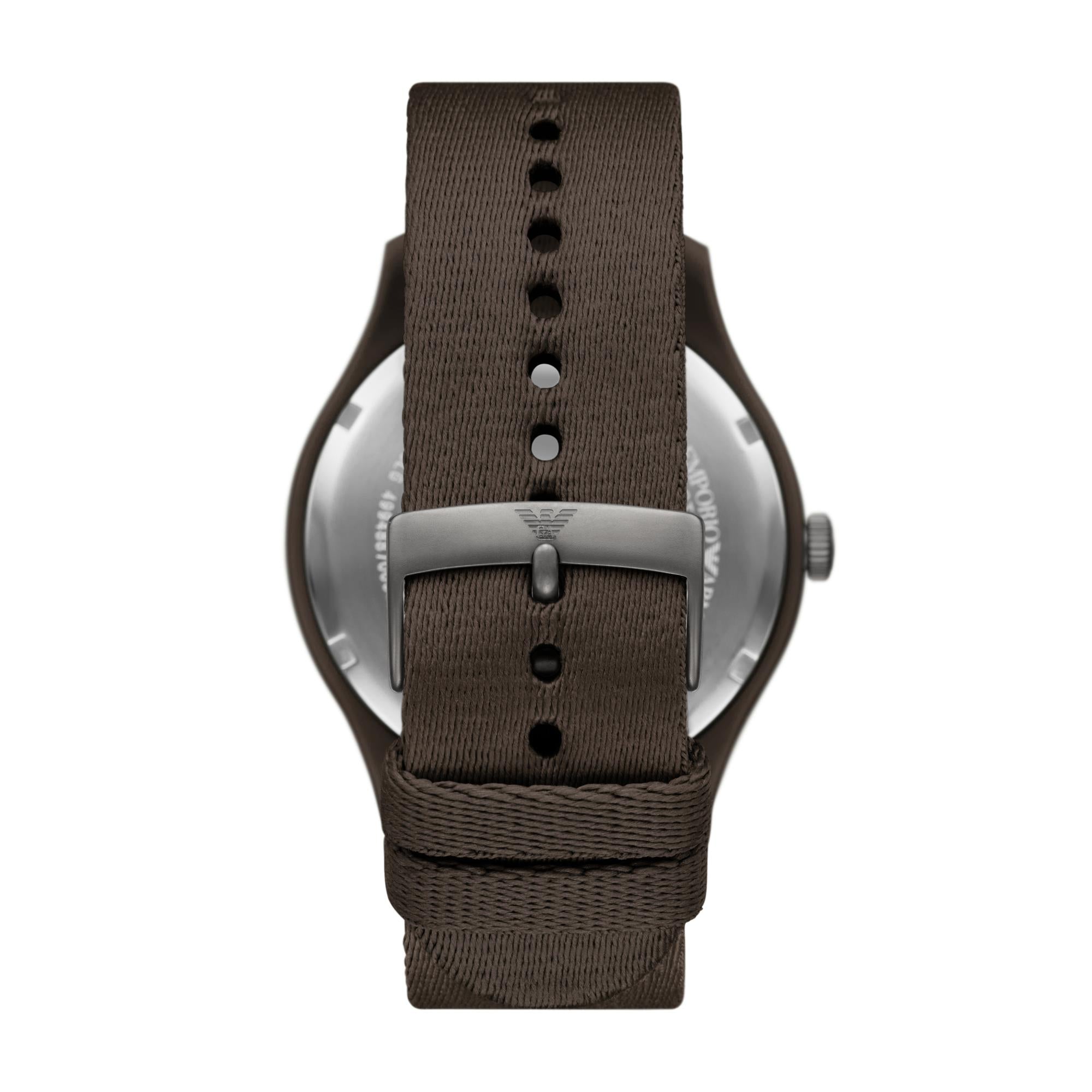 Emporio Armani #tide ocean material® Nylon Fabric Brown Dial Men's Watch AR11655