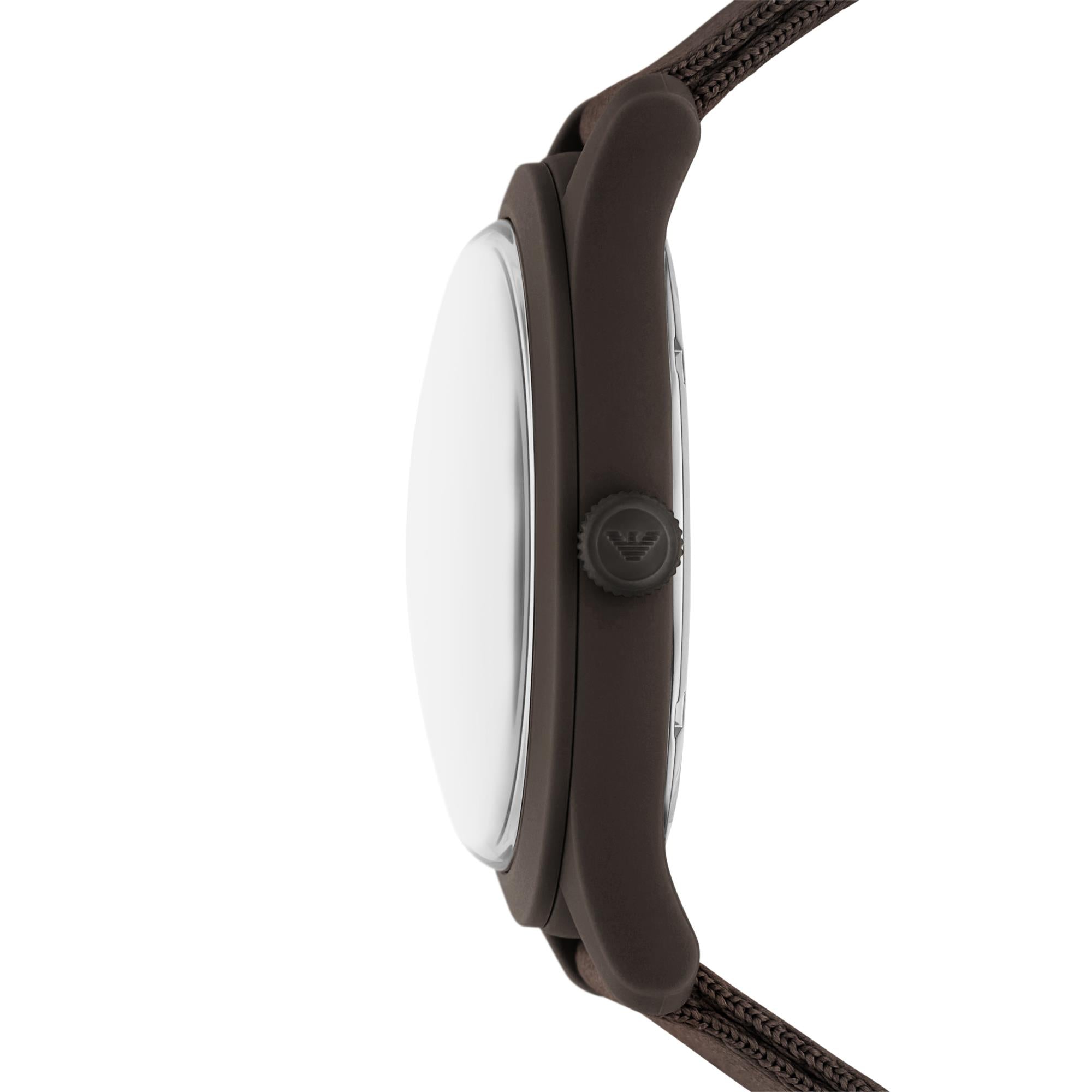 Emporio Armani #tide ocean material® Nylon Fabric Brown Dial Men's Watch AR11655