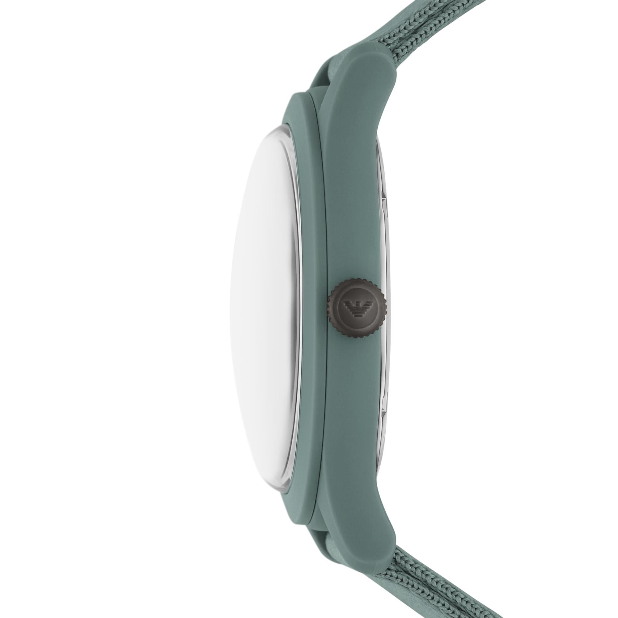 Emporio Armani Green #tide ocean material® Nylon Fabric Green Dial Men's Watch AR11654