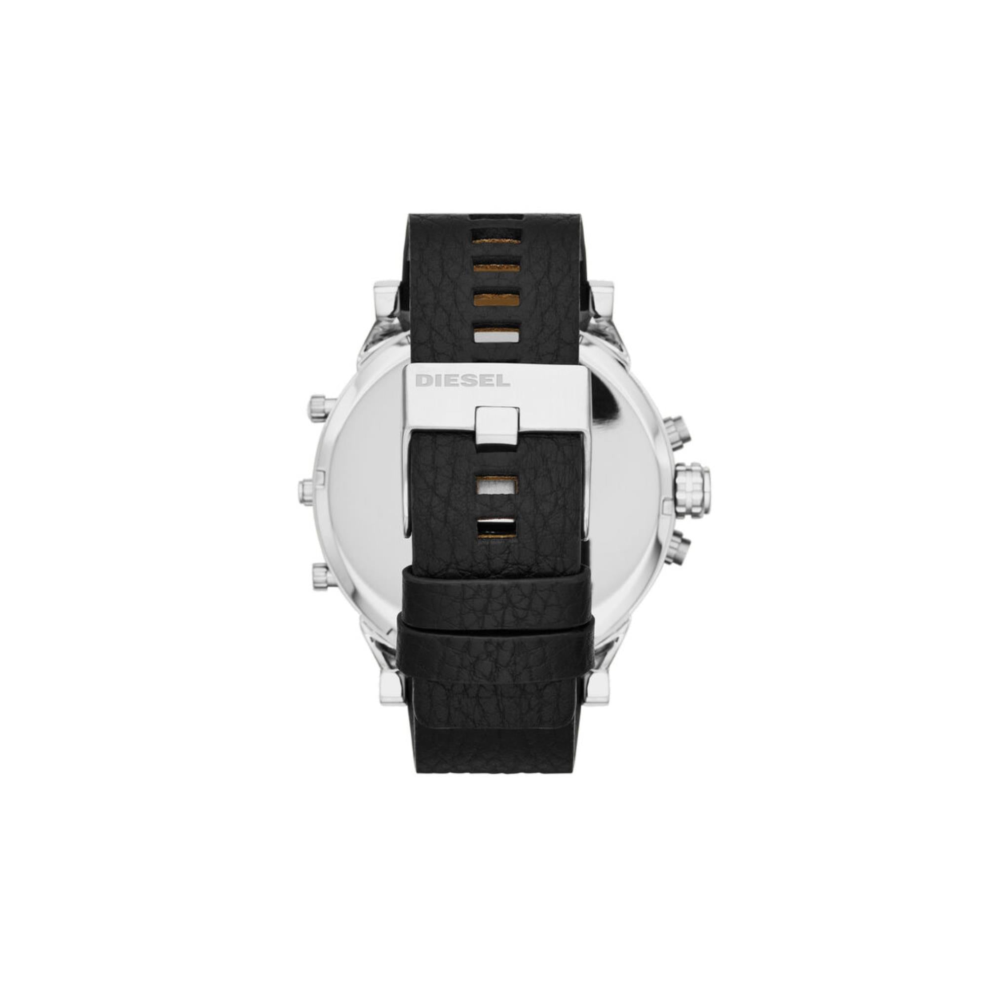 Diesel Mr. Daddy 57mm Chronograph Black Dial Leather Mens Quartz Watch DZ7313