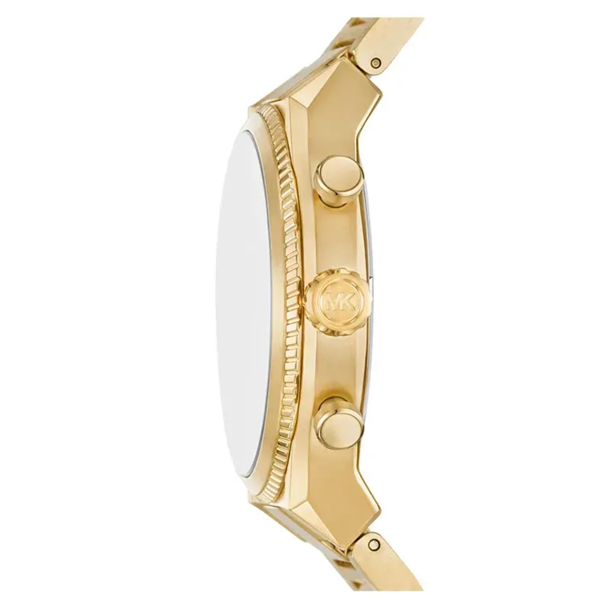 Michael Kors Panorama Chronograph Black Dial Gold-Tone Stainless Steel Men's Watch MK9195