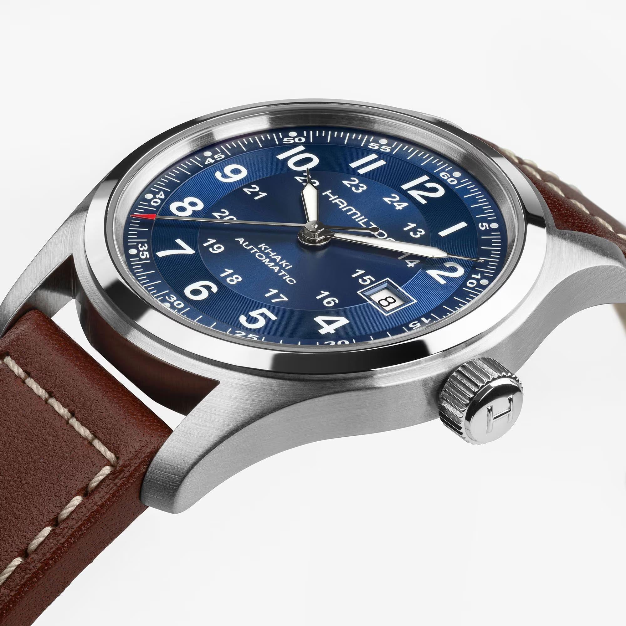 Hamilton Khaki Field Blue Dial Leather Strap Men's Watch H70605540